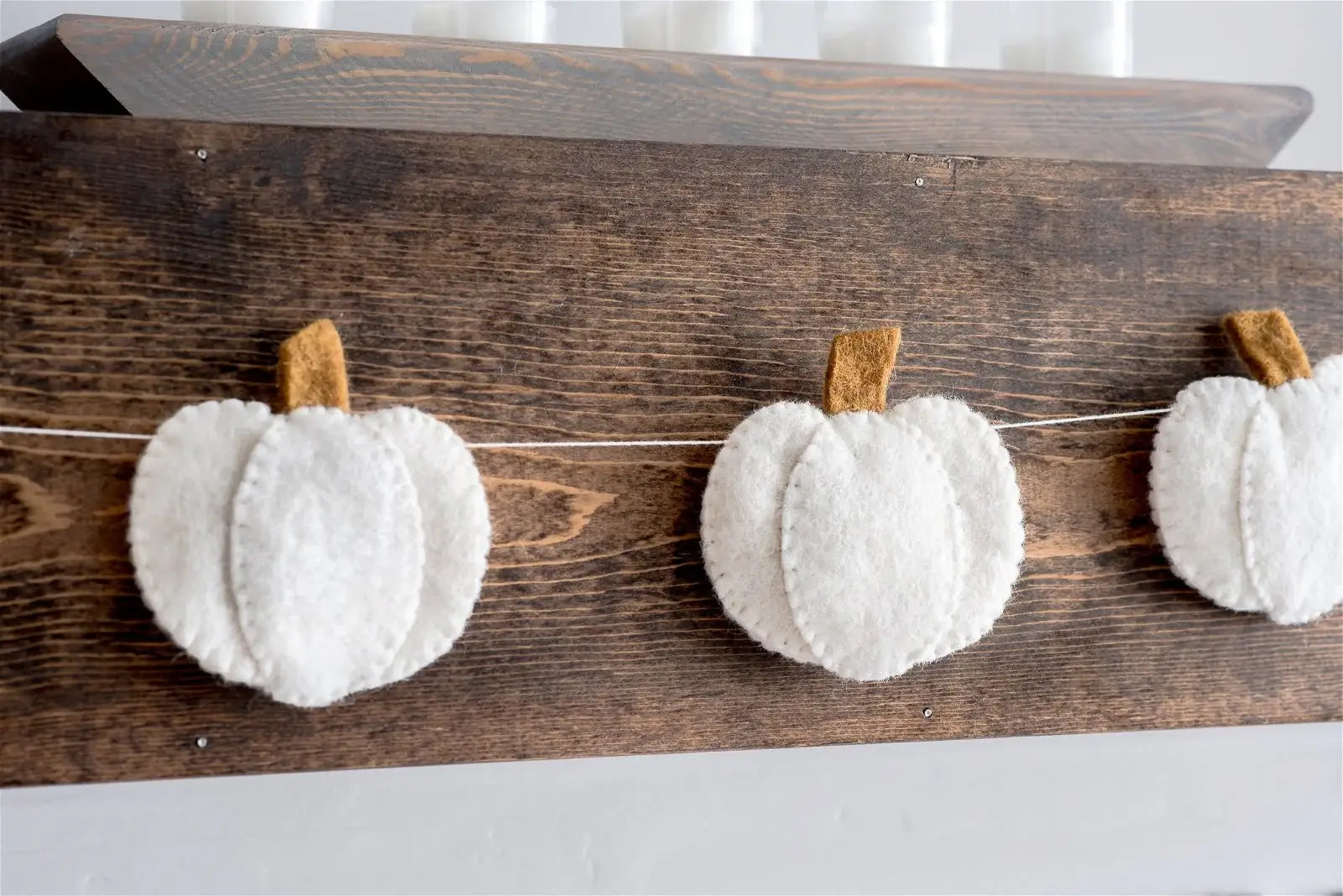 Fall White Pumpkin Felt Garland