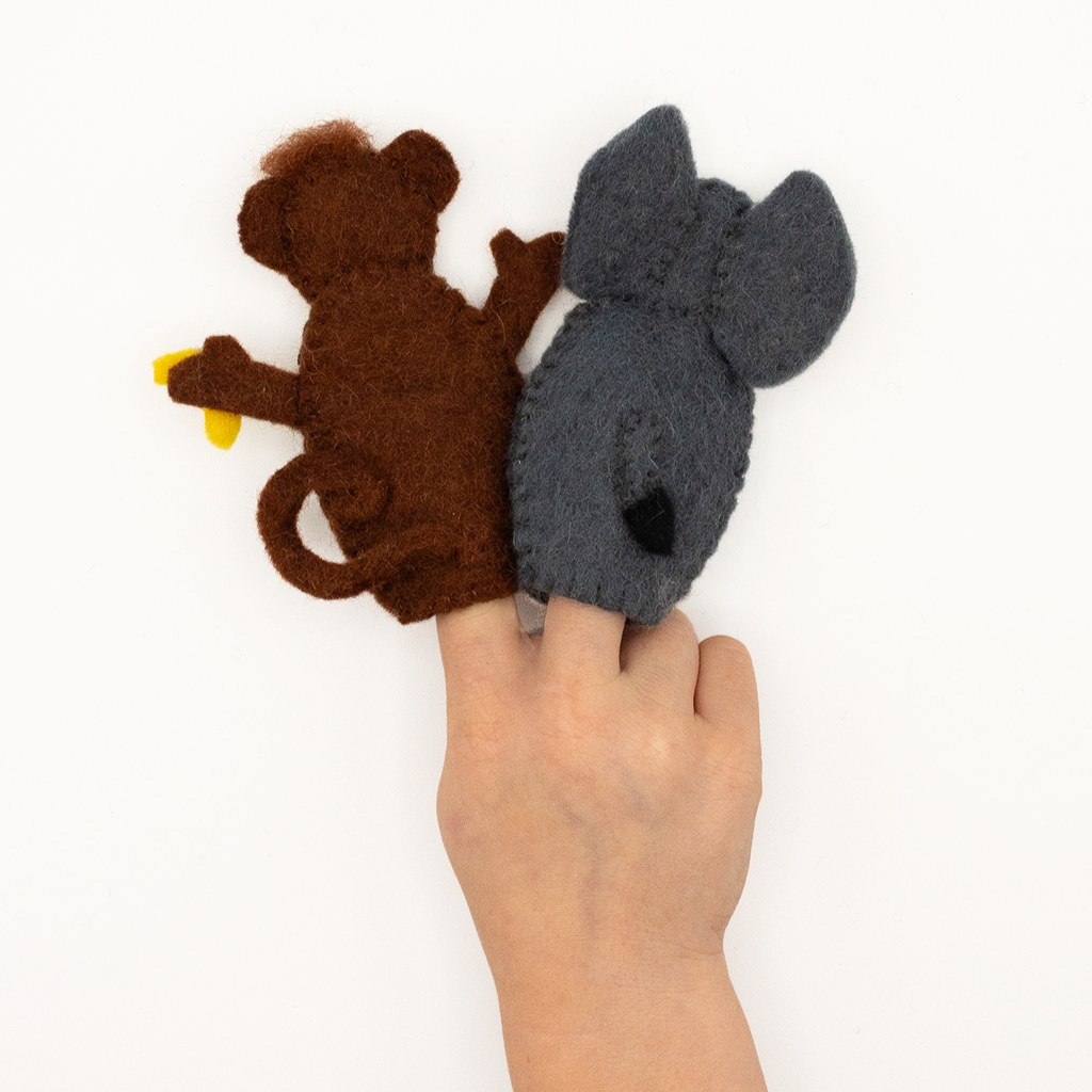 Elephant and Monkey Finger Puppets