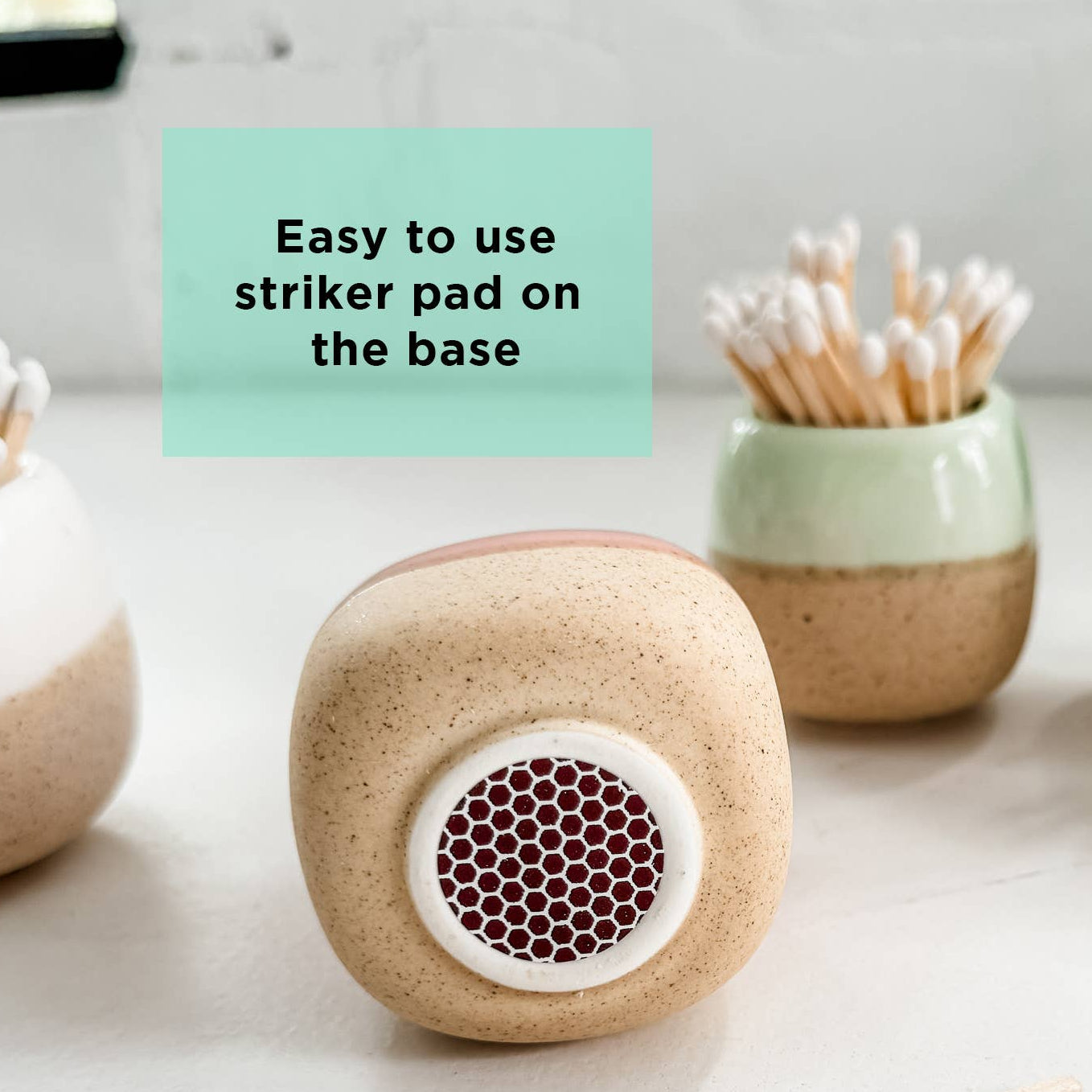 Ceramic Match Holders with Safety Matches