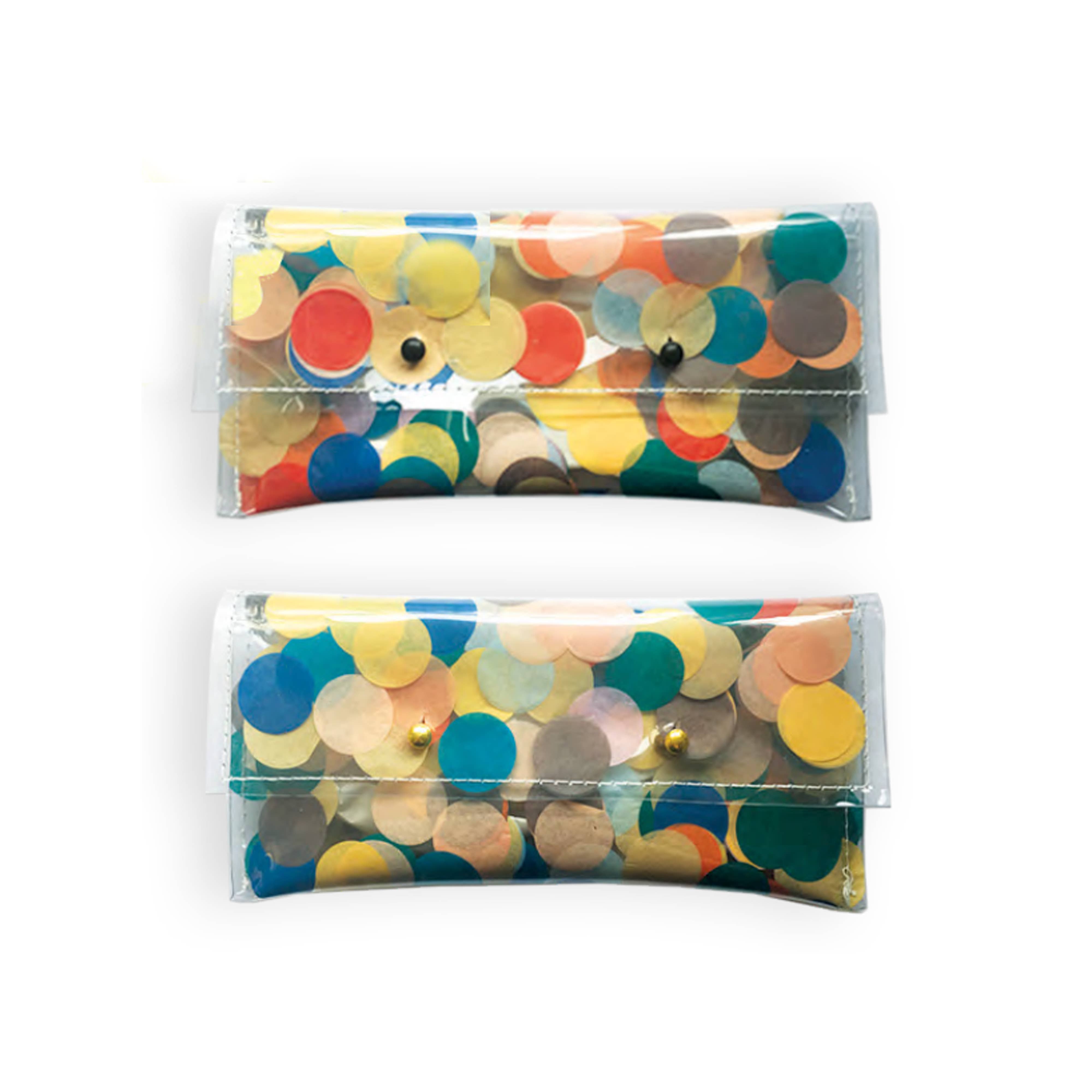 Confetti Pencil Case No. 4 with Gold Rivets