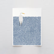 Wading Egret Art Print 8"x10"