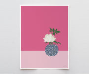 White Peony Art Print 8"x10"