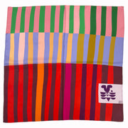 Red Colorblock 100% Silk Scarf Bandana