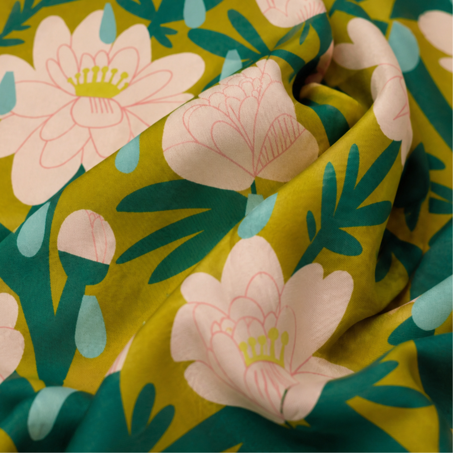 April Showers 100% Silk Scarf Bandana