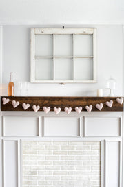 Pink Hearts Handmade Wool Felt Garland 