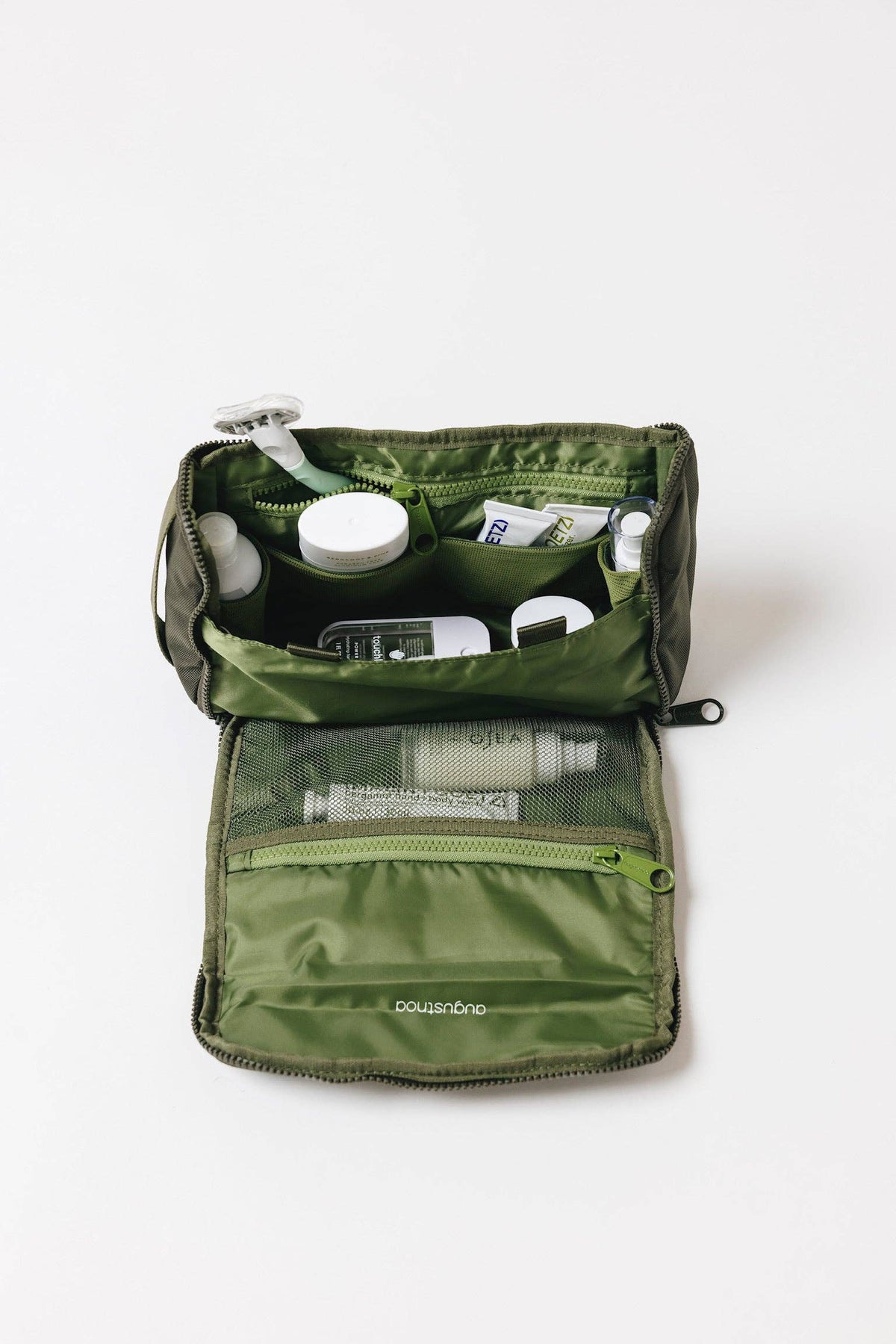 Olive Green Recycled Travel Toiletry Bag