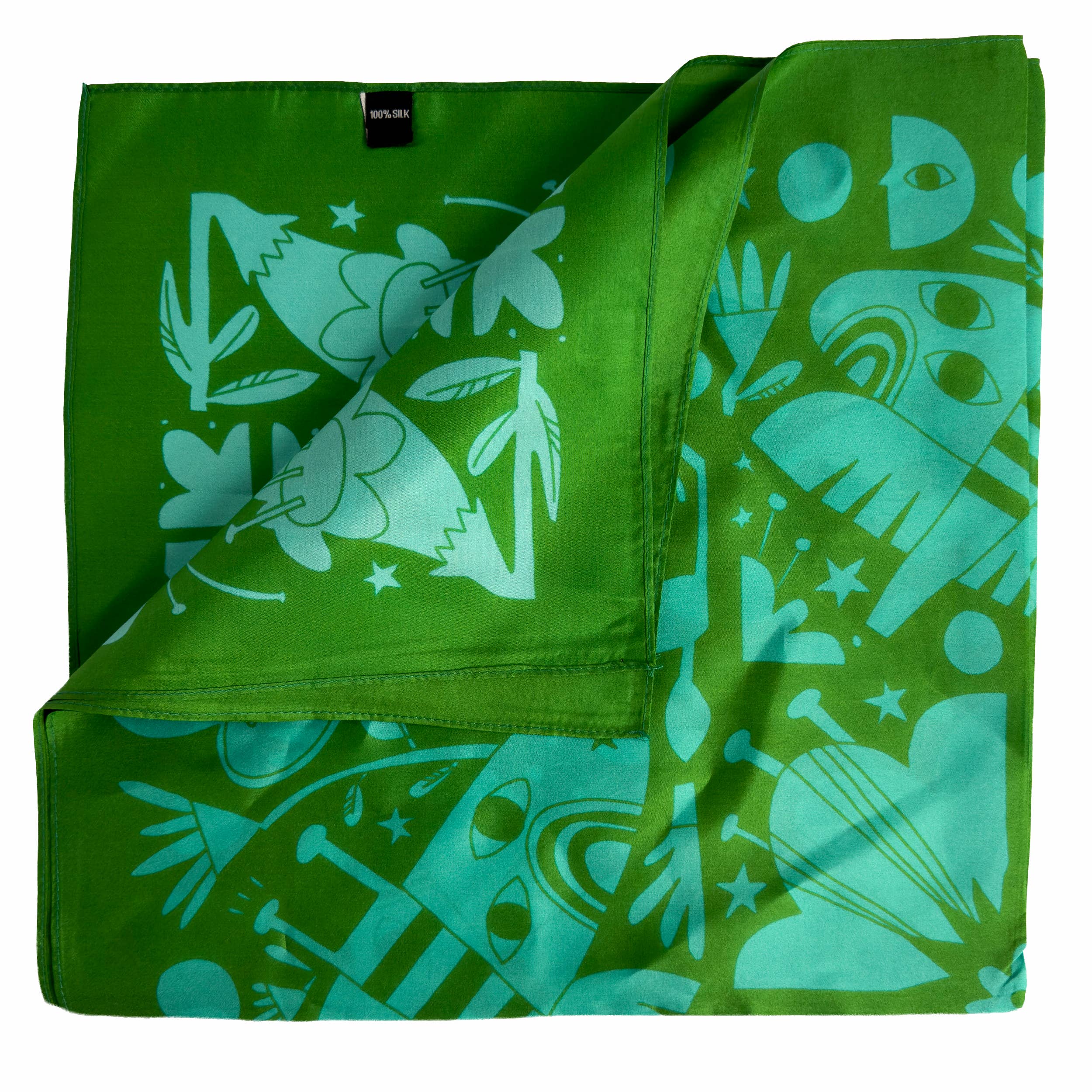 Night Pollinators 100% Silk Scarf Bandana