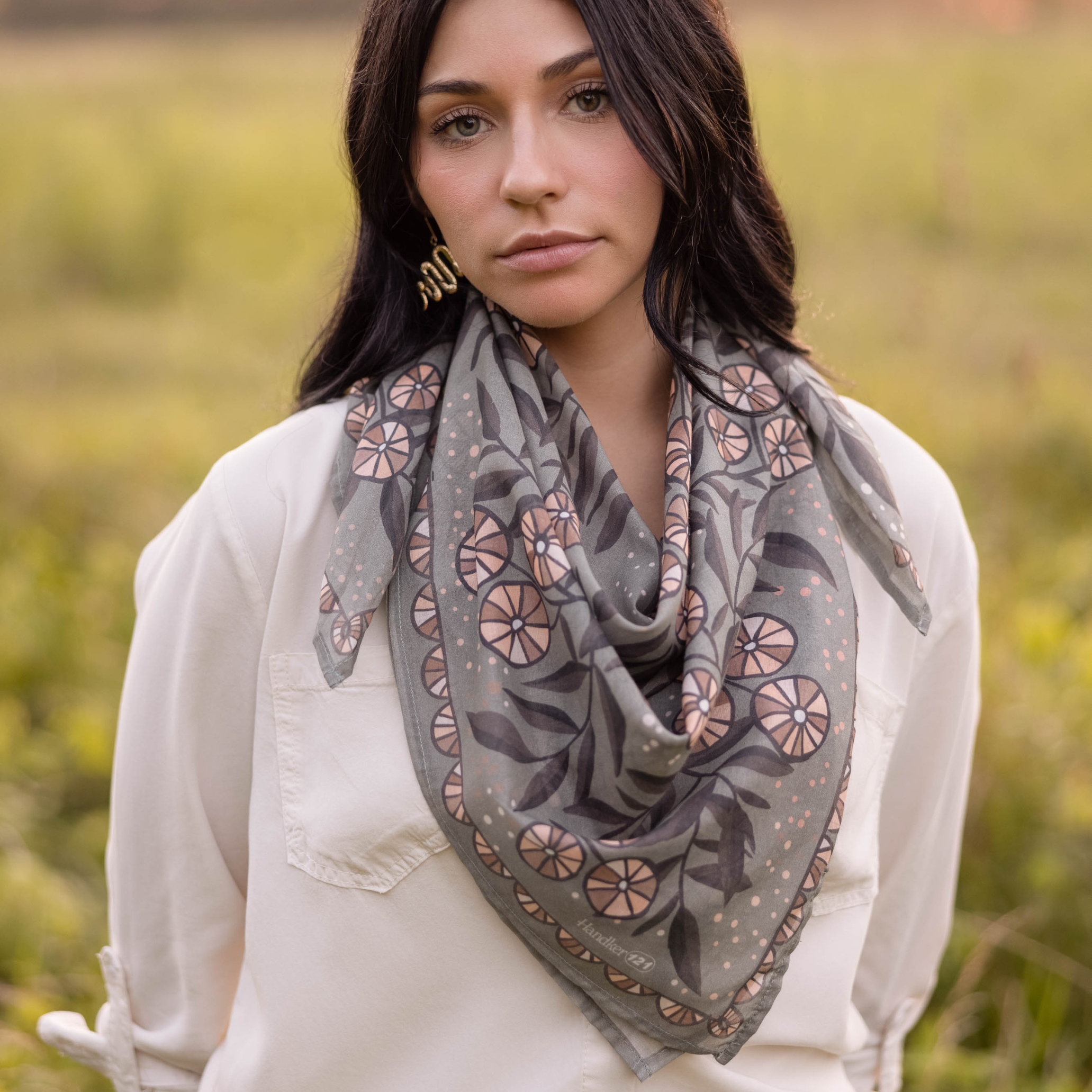 Large Gray Cotton Bandana