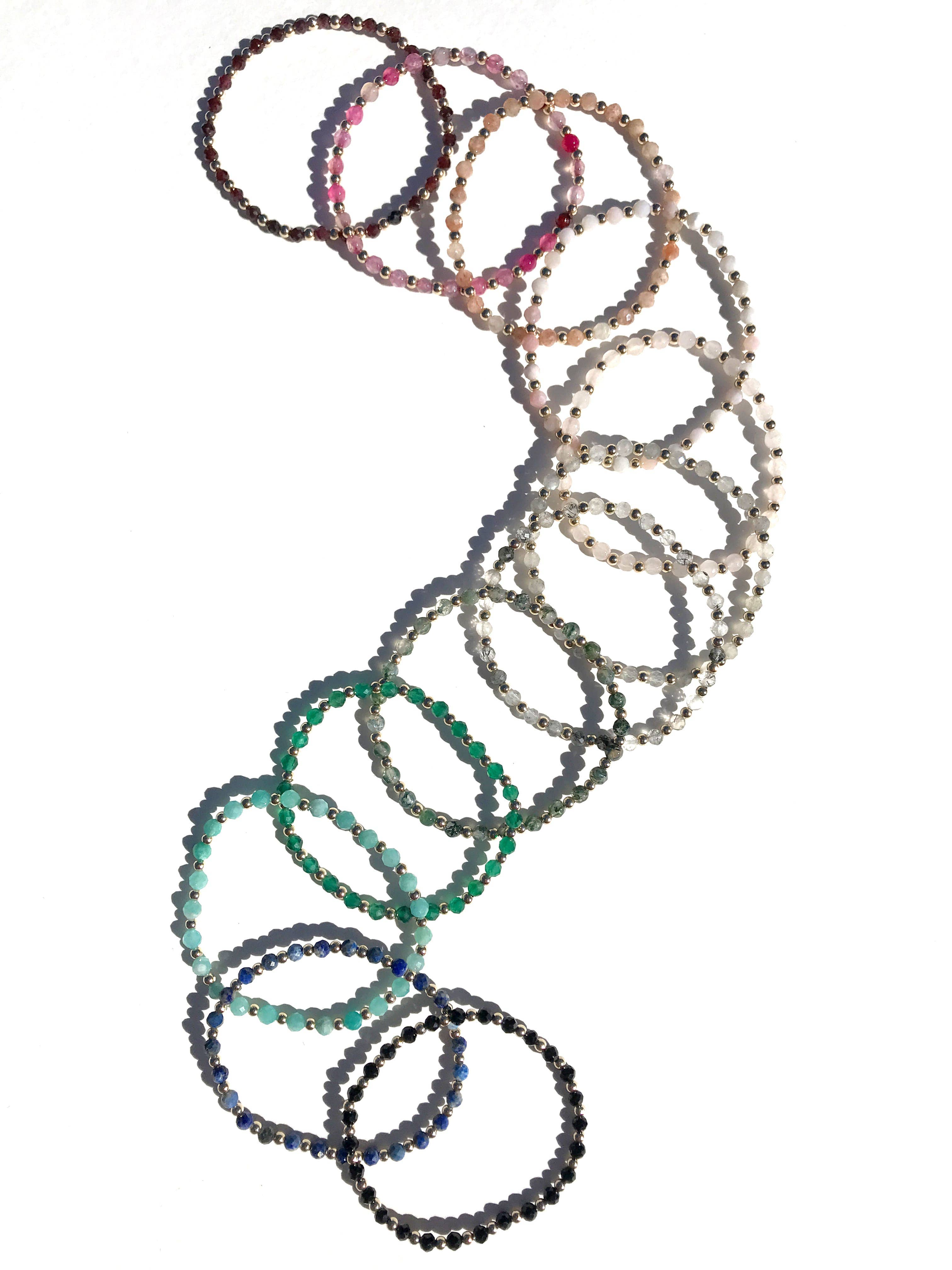 Elley Bracelet - Handmade from Moss Green Agate Gemstones