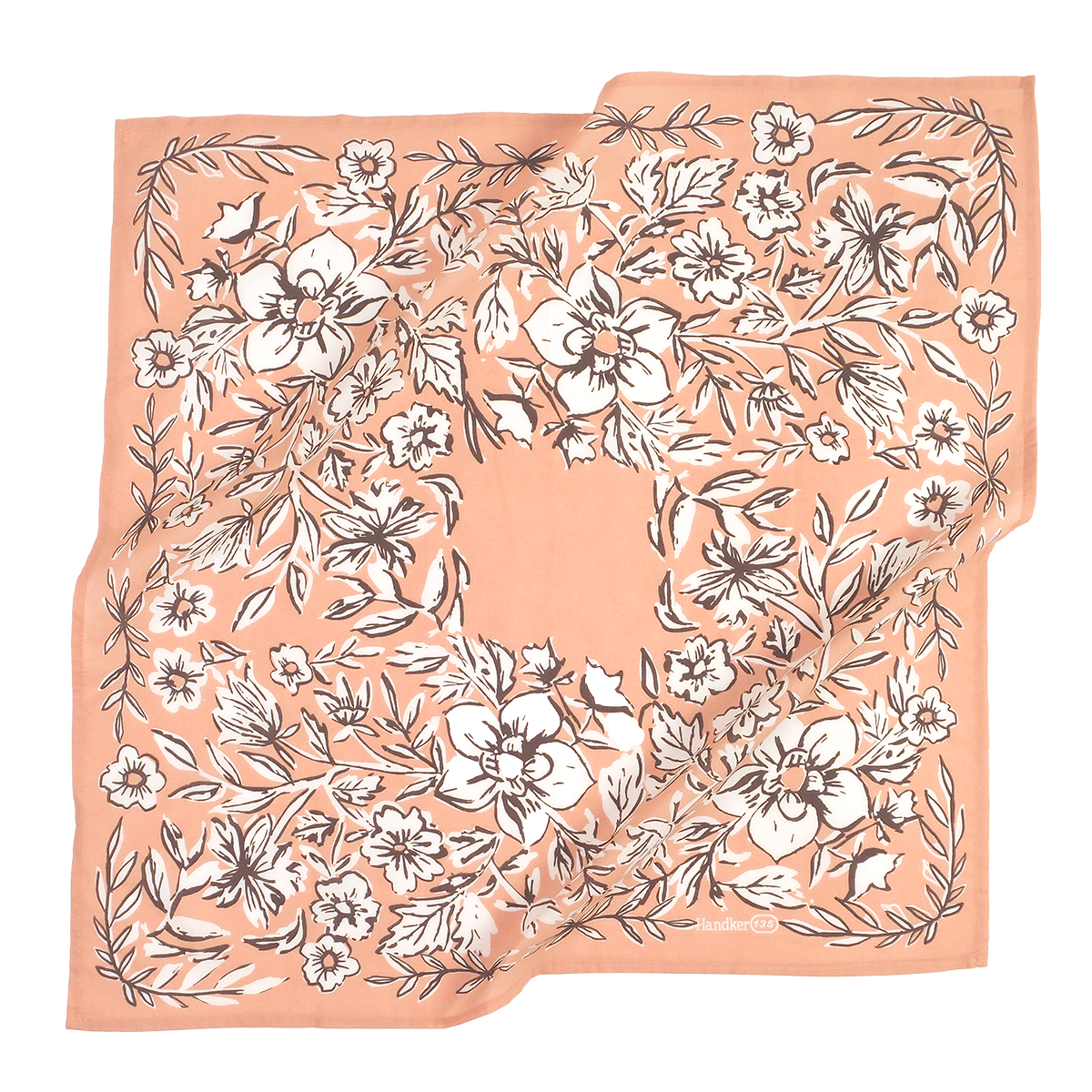 Peach Floral Cotton Bandana