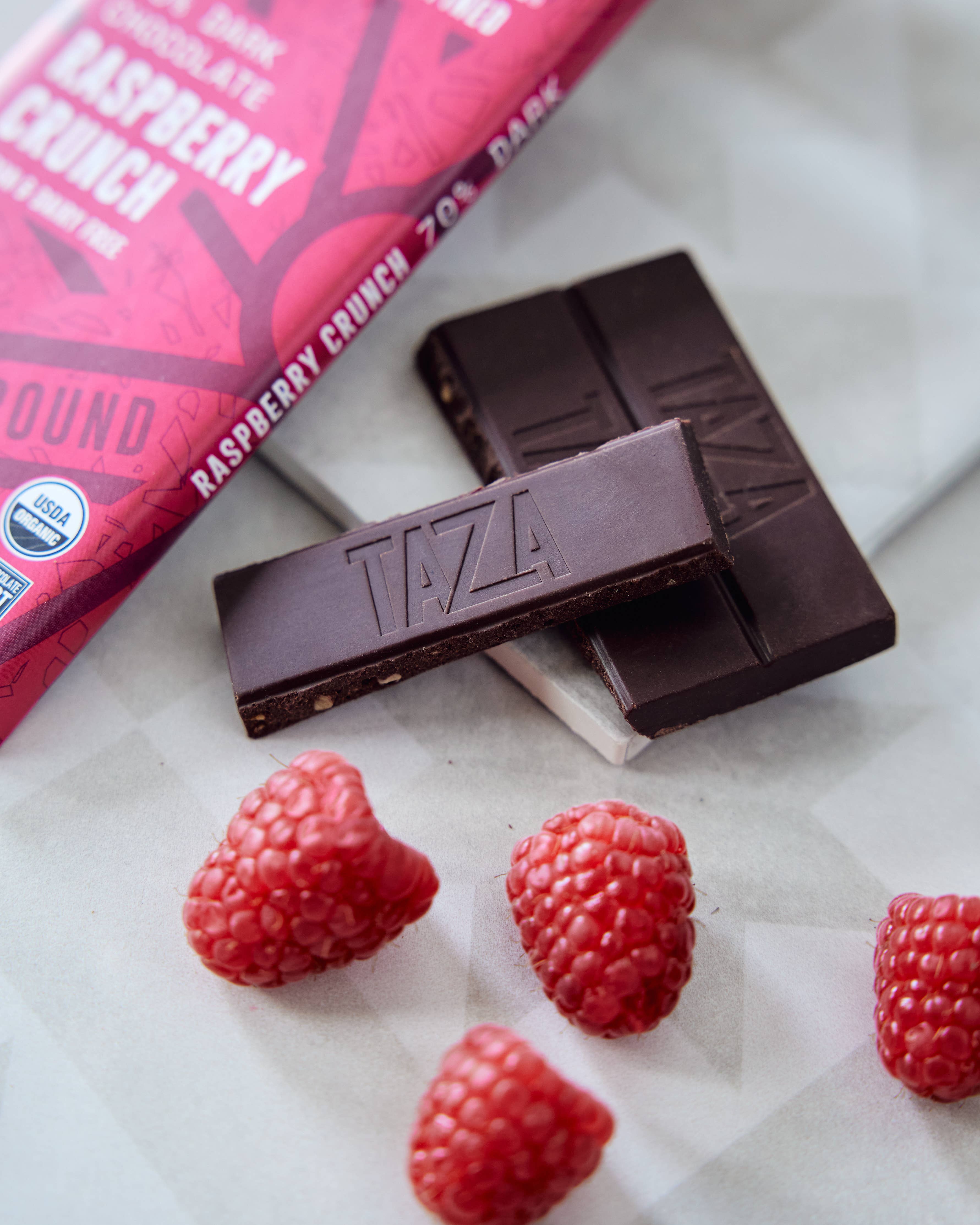 Raspberry Crunch Dark Chocolate Bar
