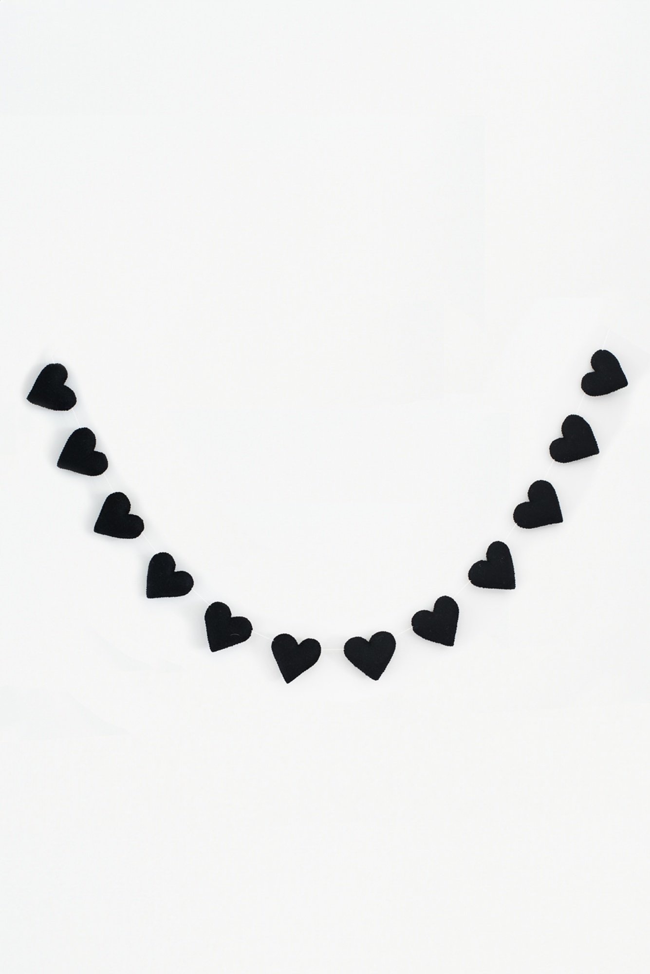 Black Felt Heart Garland