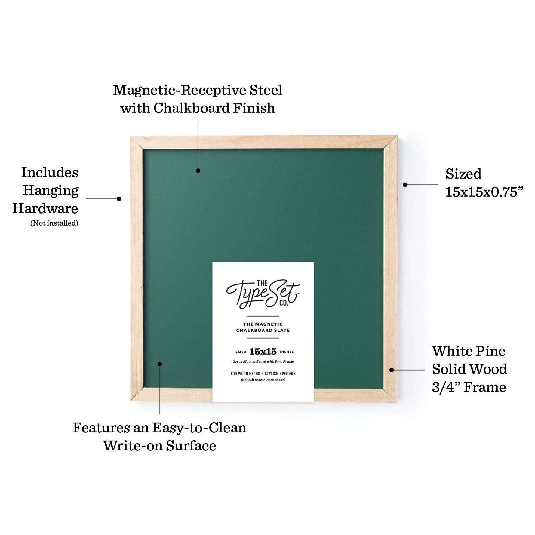 Green Magnetic Chalkboard 15x15