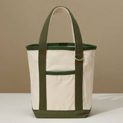 Olive Medium Cotton Canvas Tote Bag