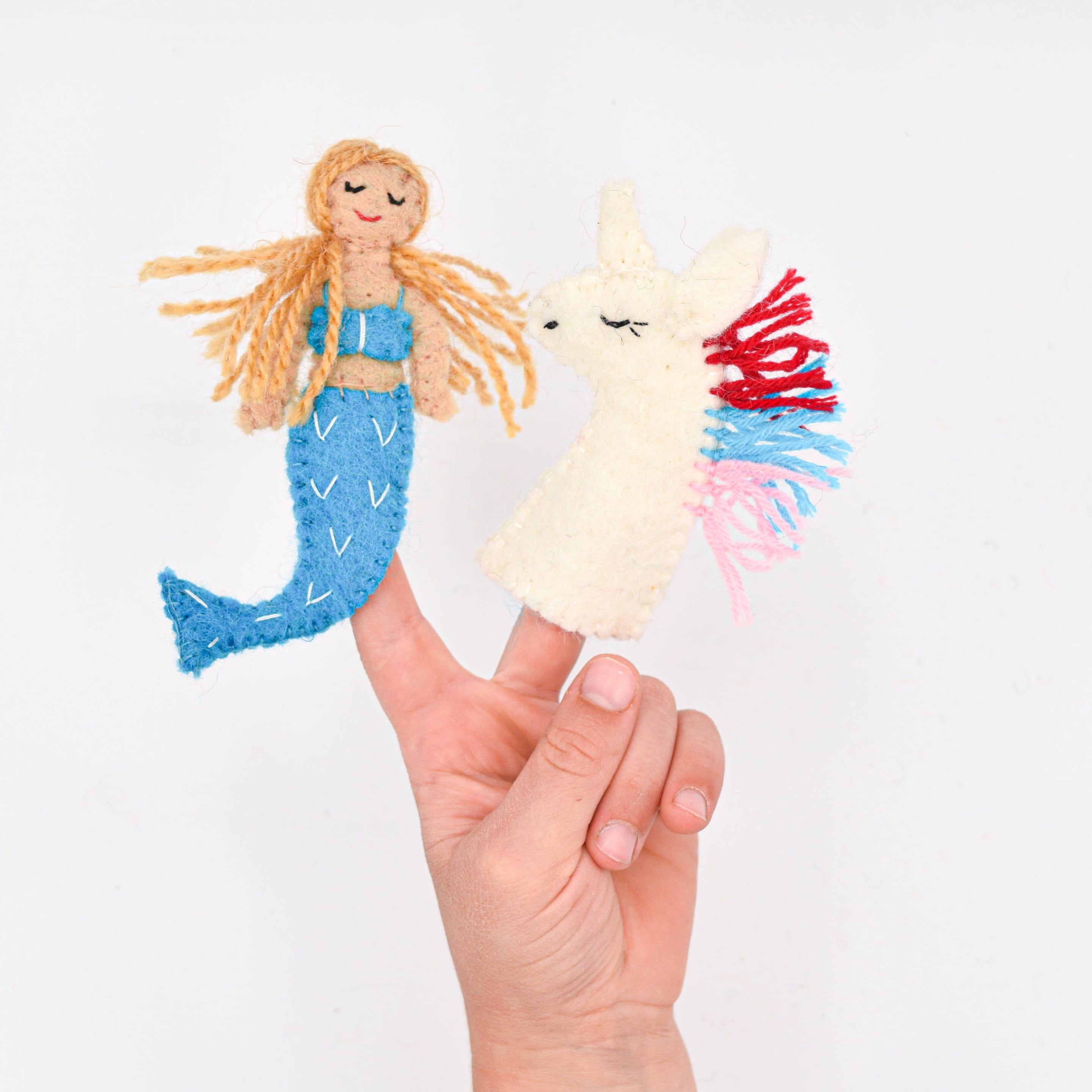 Mermaid and Unicorn Finger Puppets