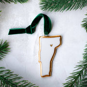 Vermont Handmade 22k Porcelain State Ornament