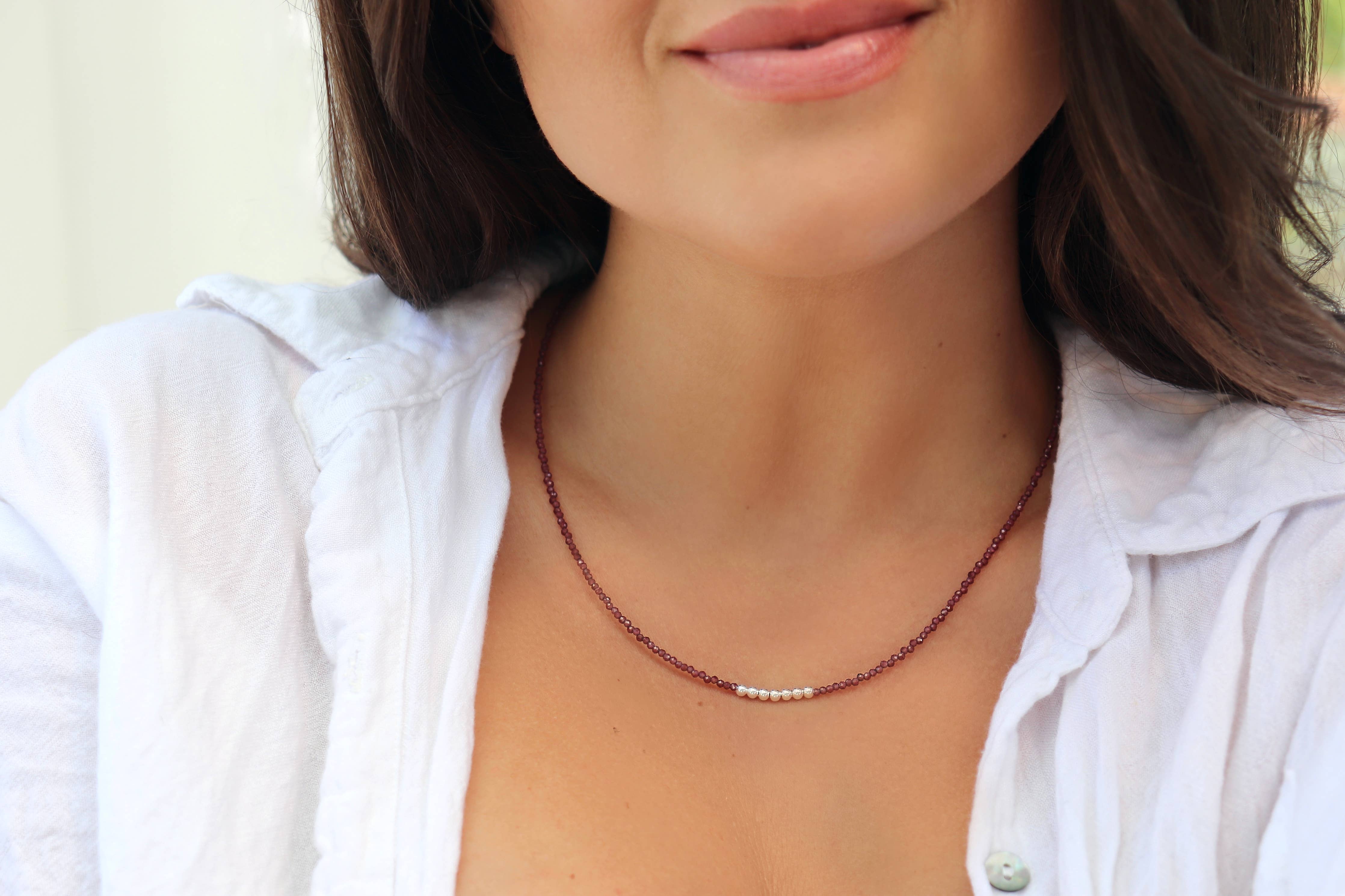 Lucky Necklace - Delicate Handmade Gemstone Choker