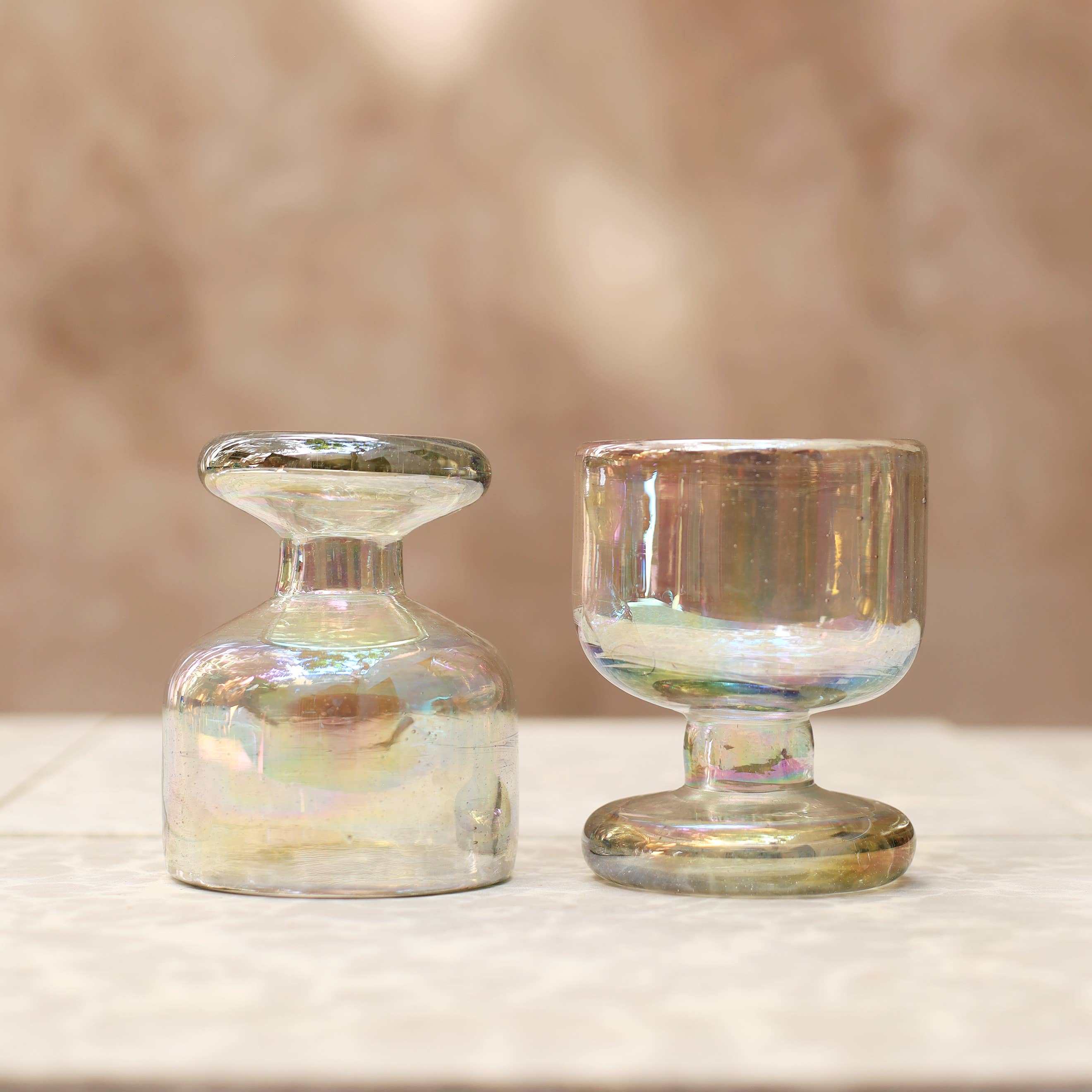 Hand Blown Opal Glass Copa 7oz