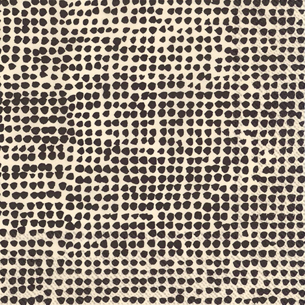 Marimekko Orkanen Linen Black Paper Cocktail Napkins 20 pack