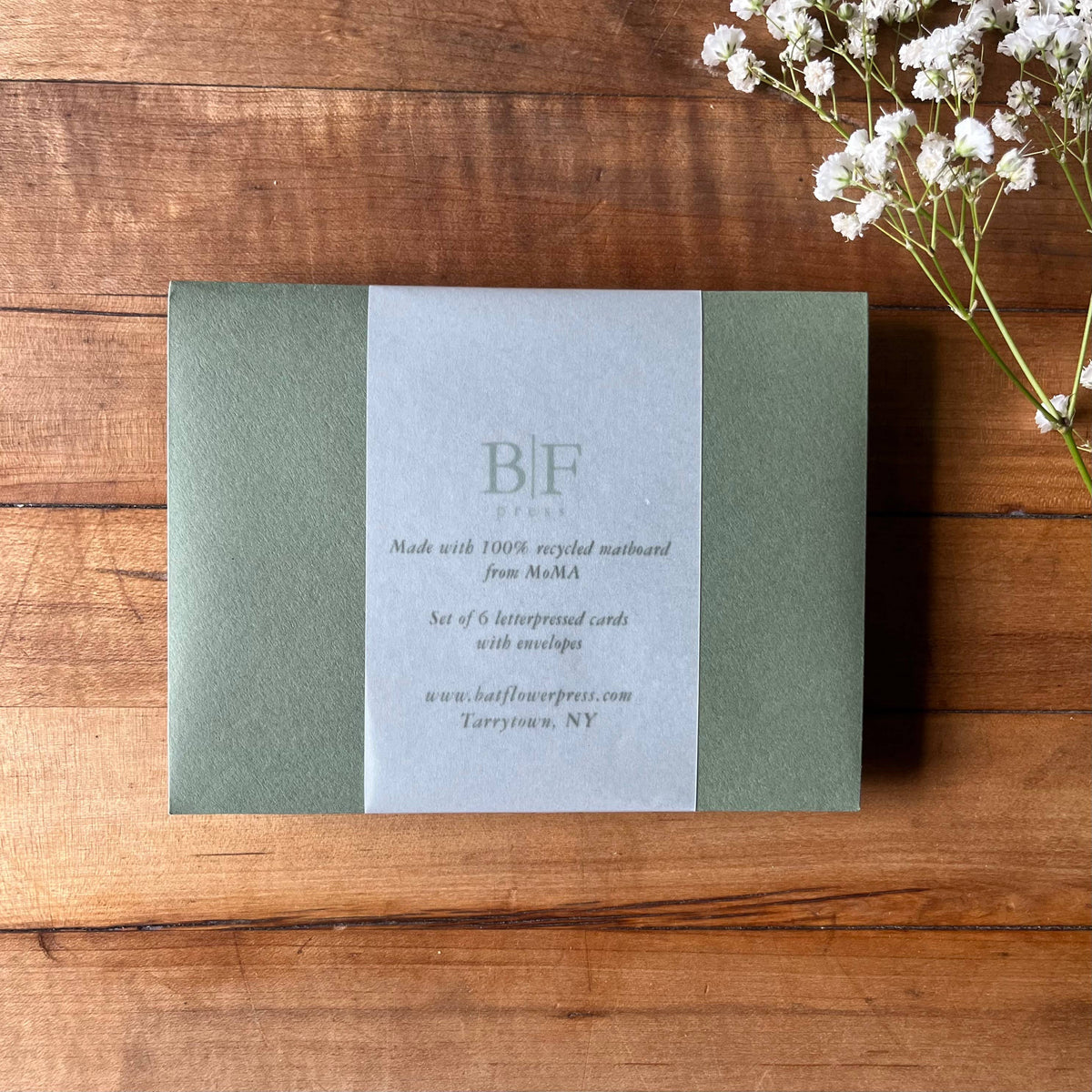 Gold Letterpressed Handmade Paper Notecard Set with Envelopes