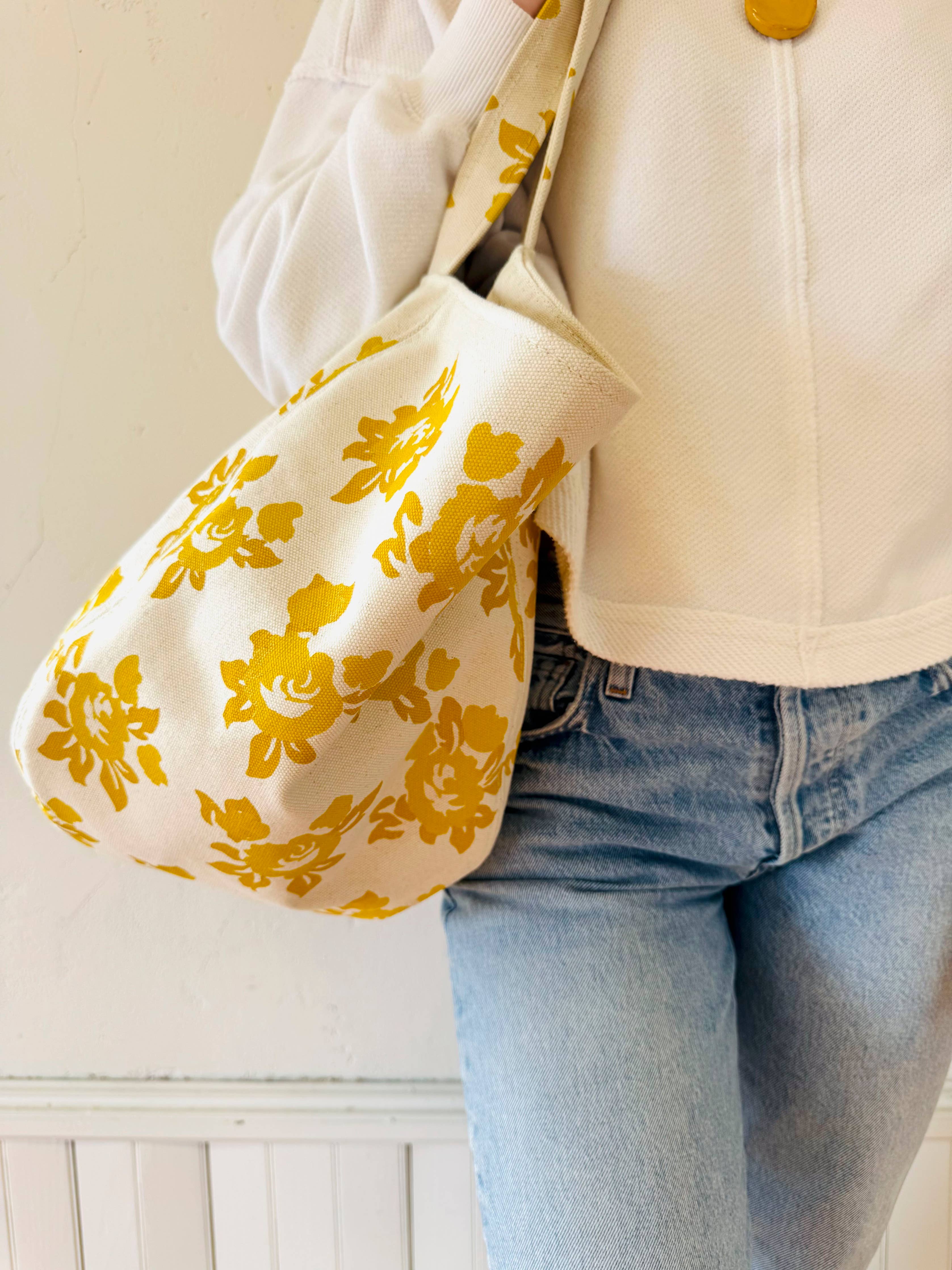 Golden Rose Boho Tote Bag