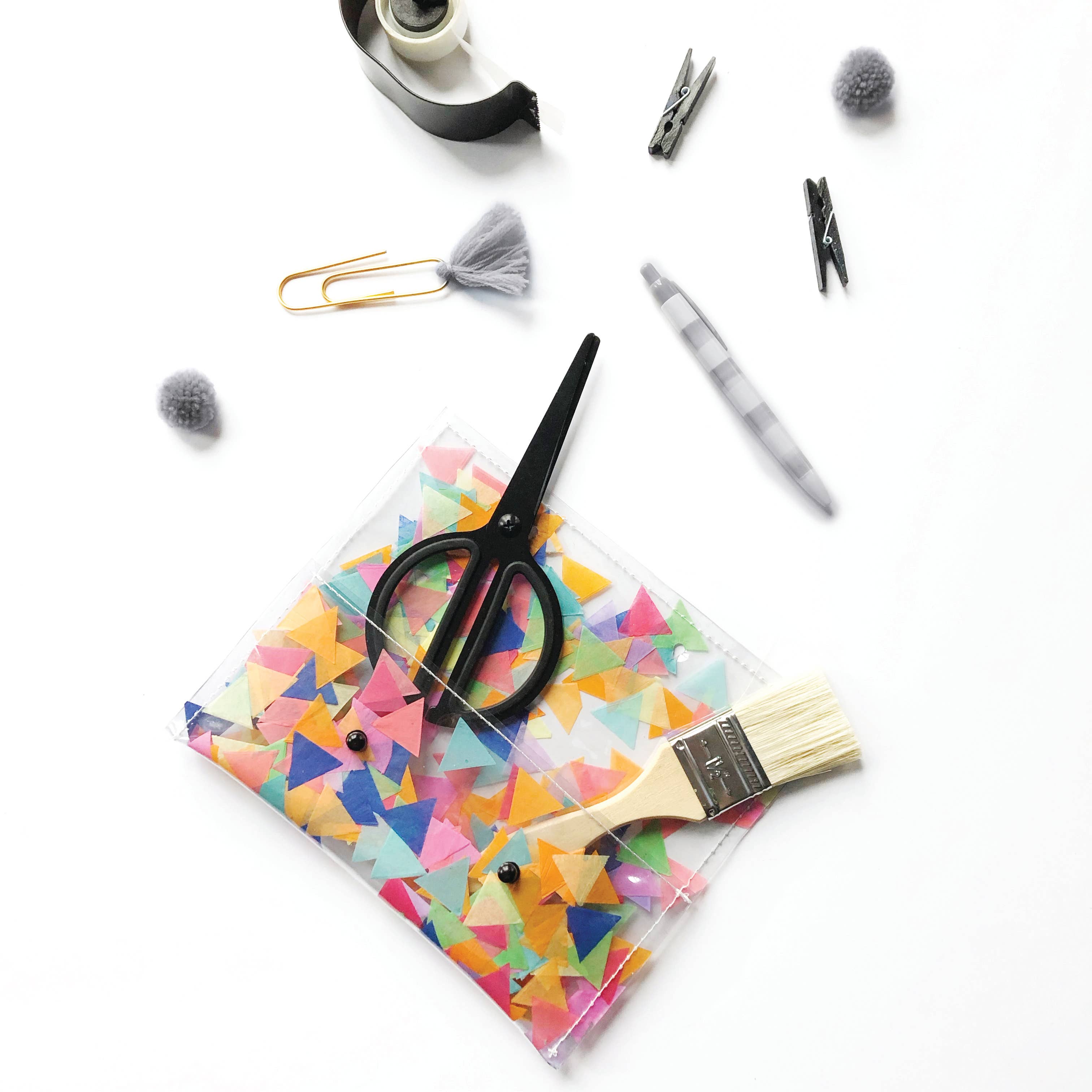 Confetti Pencil Case No. 5 with Gold Rivets