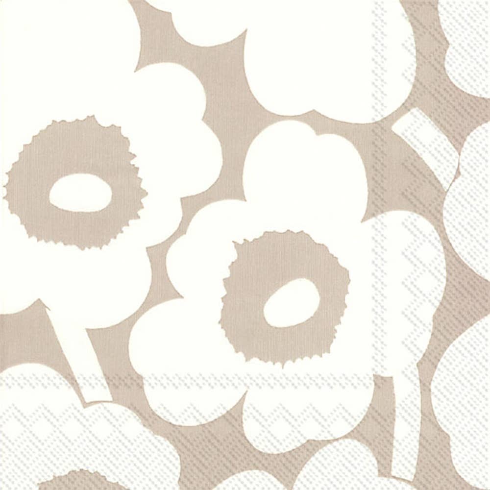 Cream Floral Marimekko Paper Cocktail Napkins 20 pack