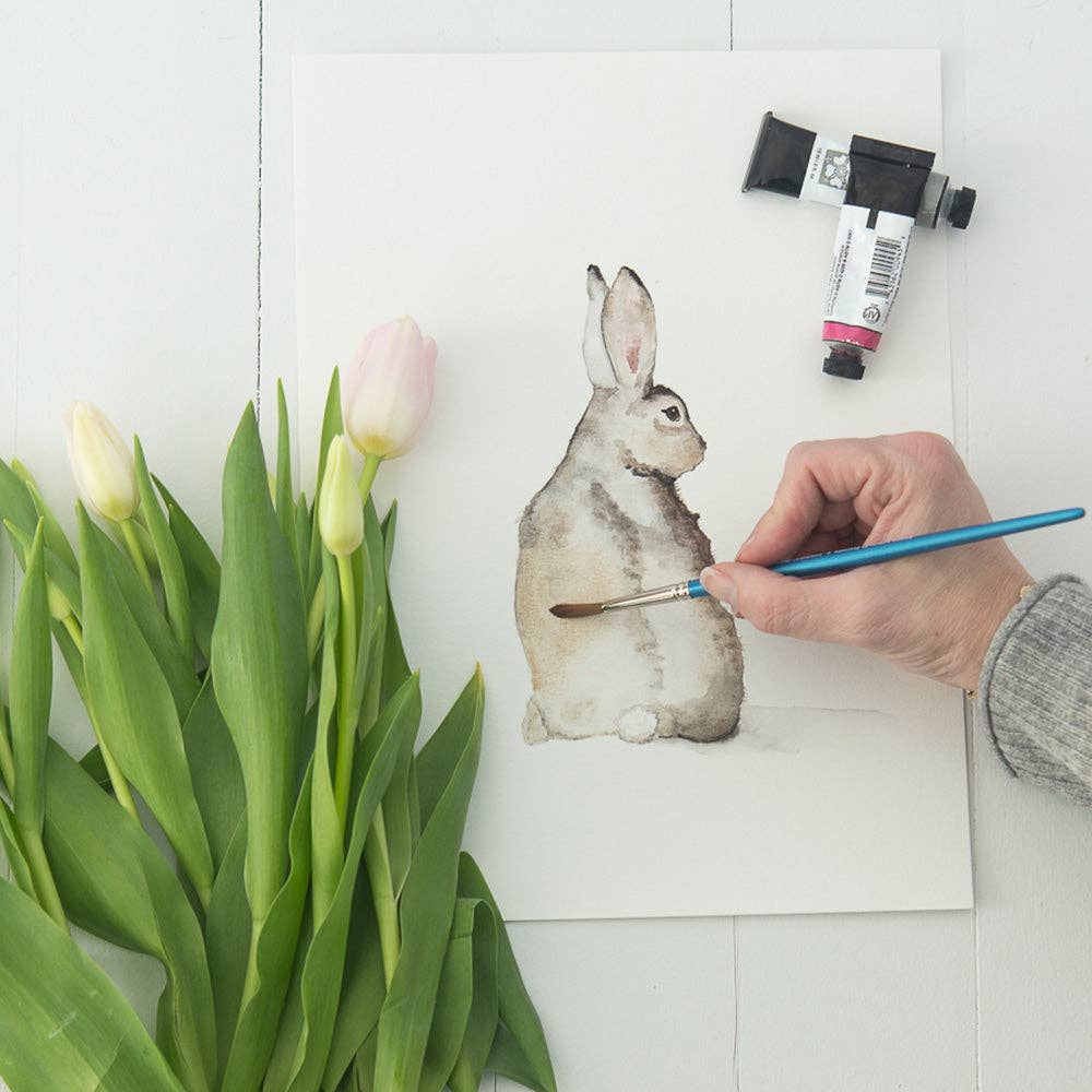 8"x10" Watercolor Cottontail Bunny Print