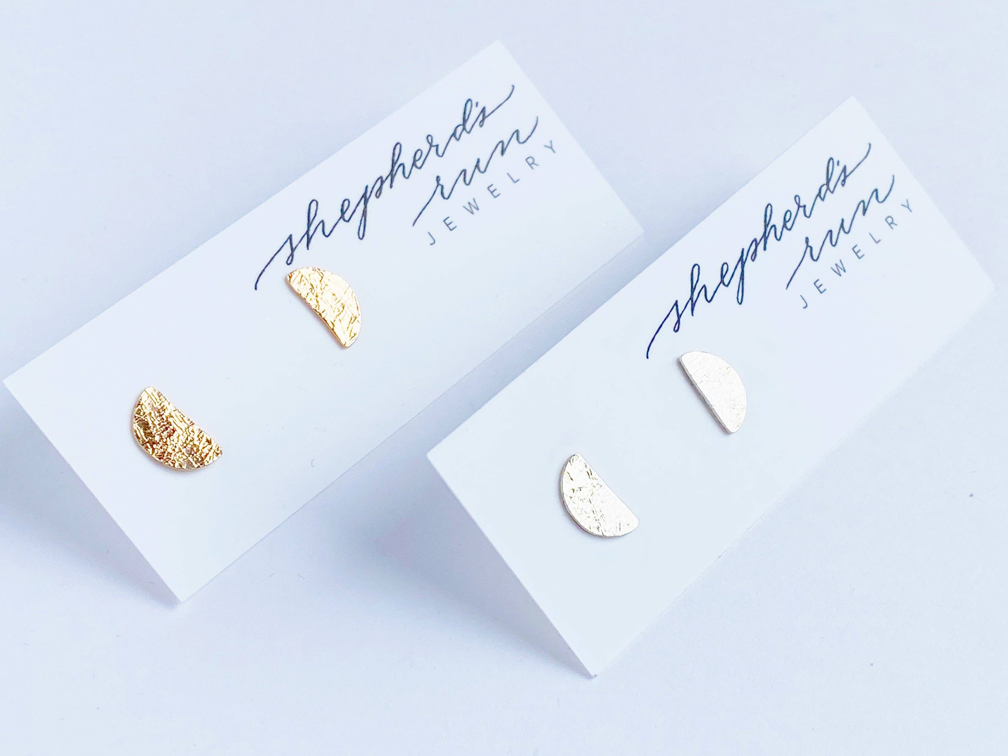 Half Moon Studs: 14K Yellow Gold-Fill