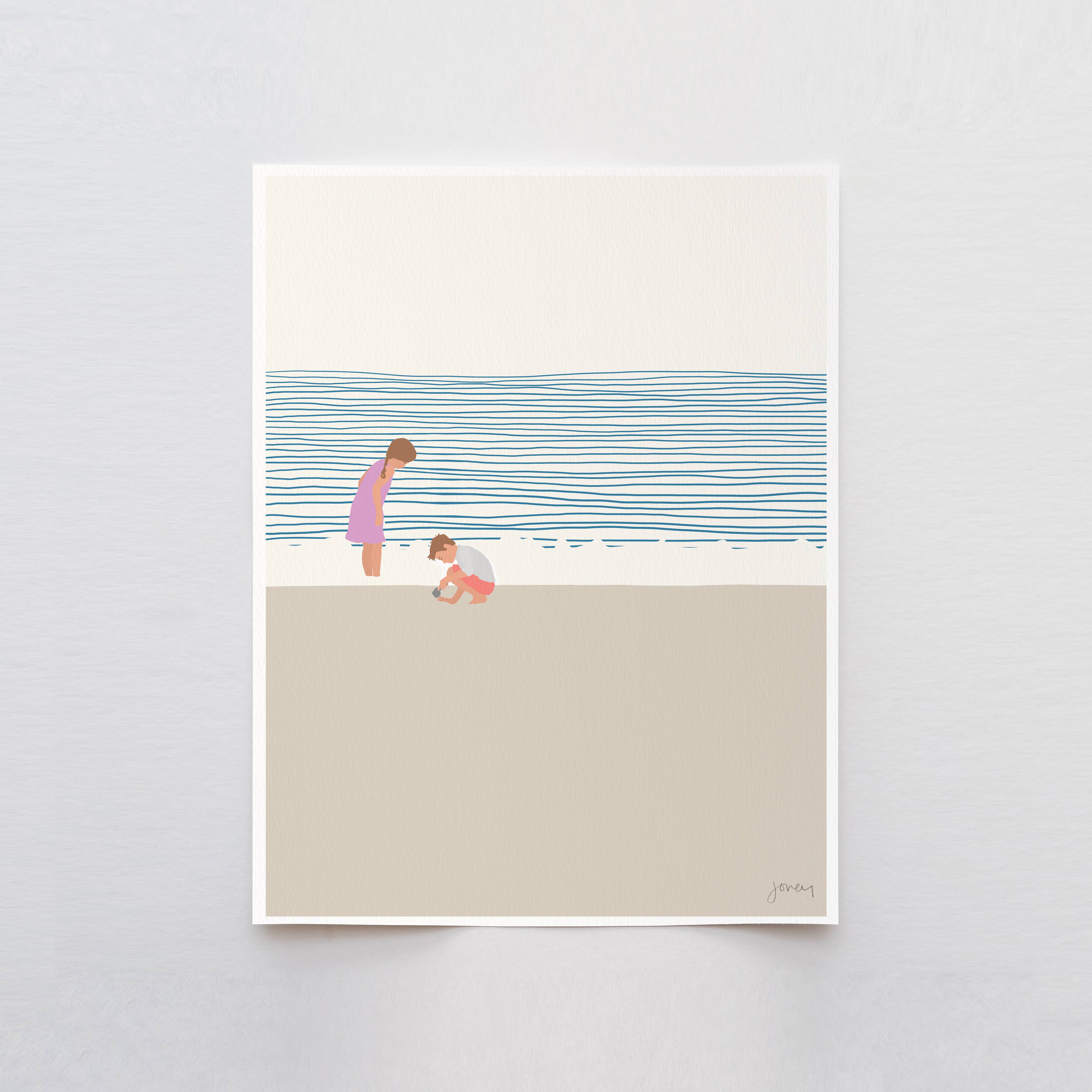 Sister & Little Brother Art Print 8"x10"