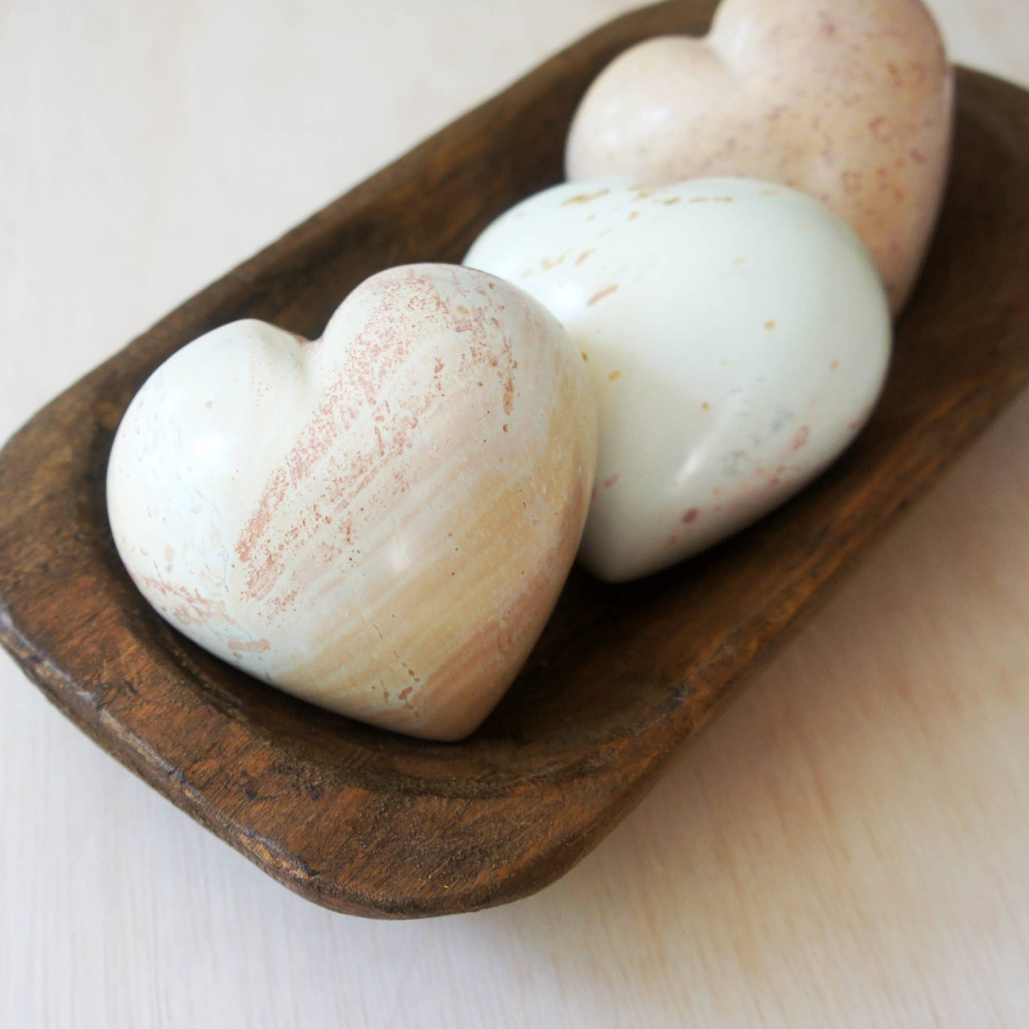 Carved Natural Stone Hearts