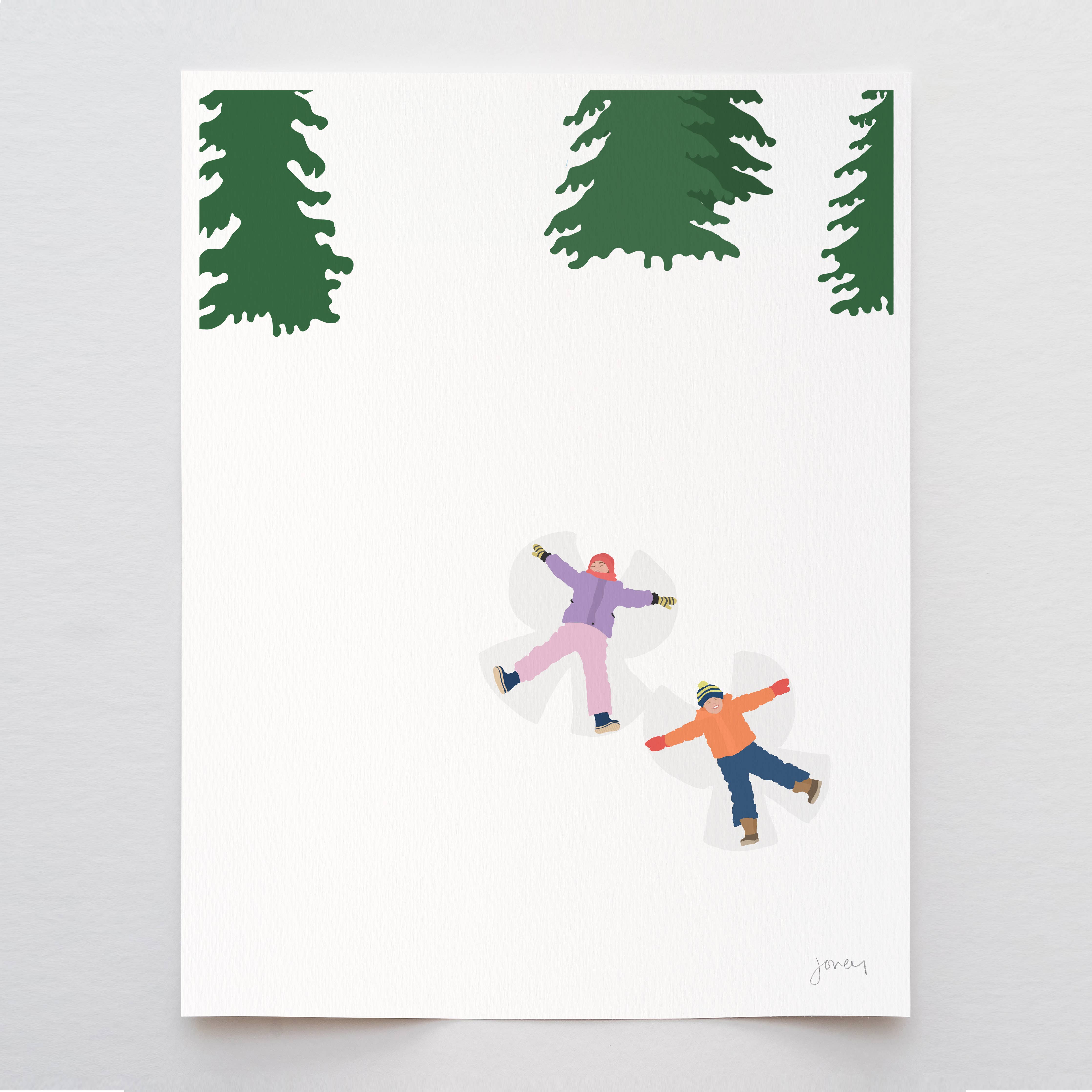 Snow Angels Art Print 8"x10"