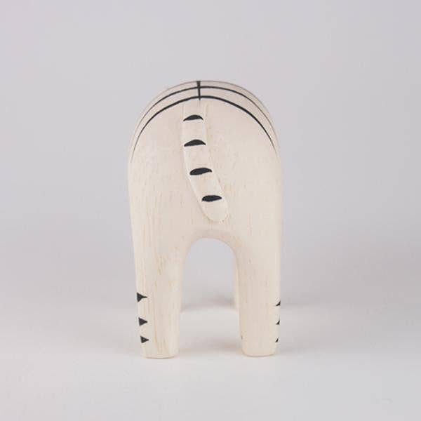 Tabby Cat Hand Carved Figurine