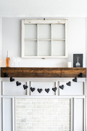 Black Felt Heart Garland