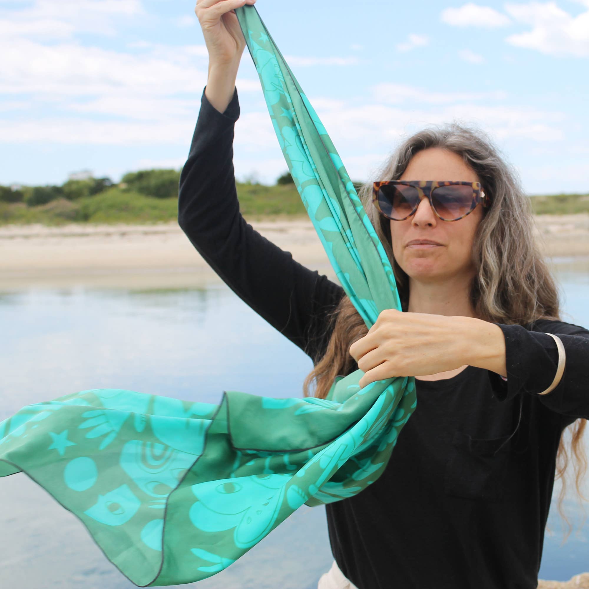 Night Pollinators 100% Silk Scarf Bandana