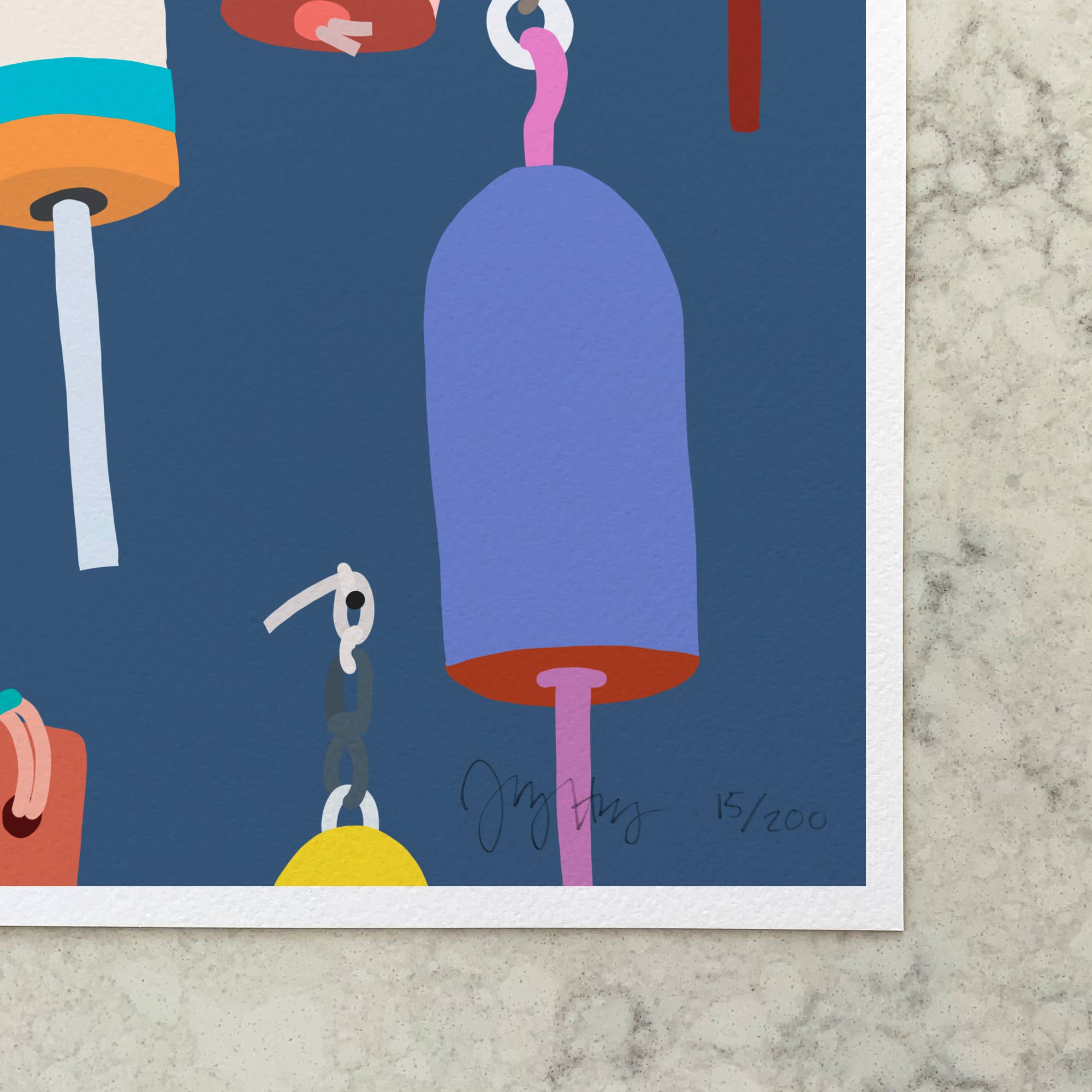 Lobster Buoys Art Print 8"x10"