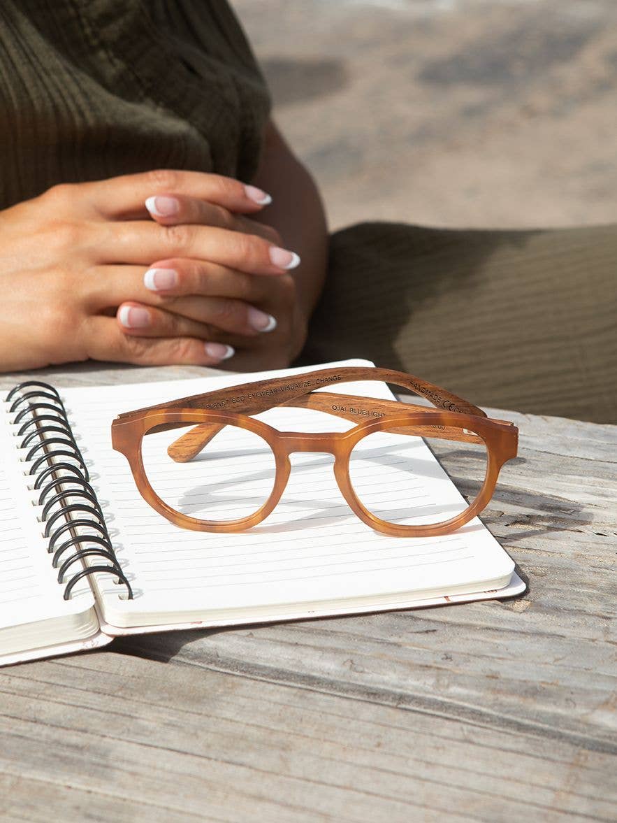 Matte Brown Marble Eco-Friendly Blue Light Reading Glasses