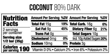 Coconut Dark Chocolate Bar