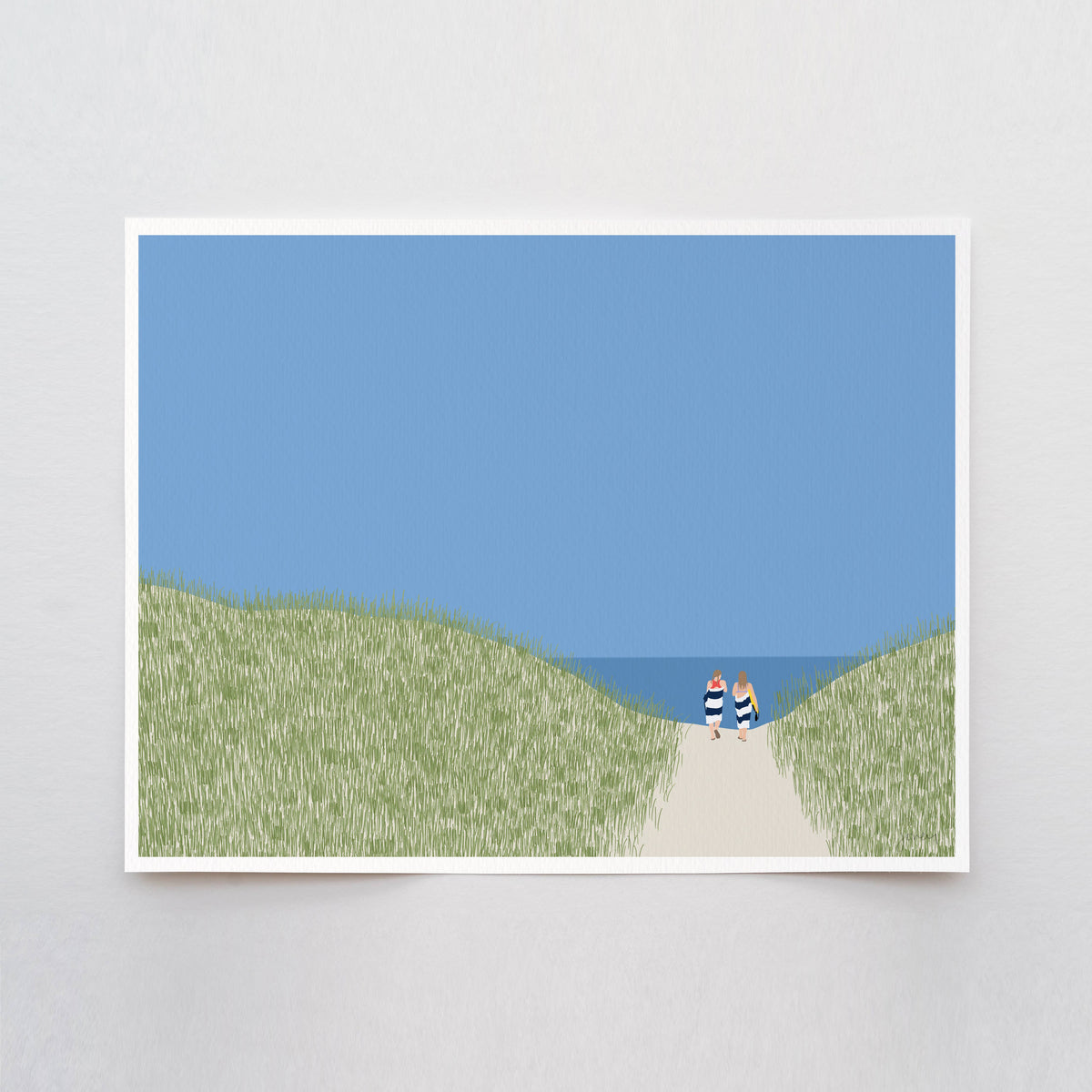 Walking in Beach Dunes 8"x10" Art Print