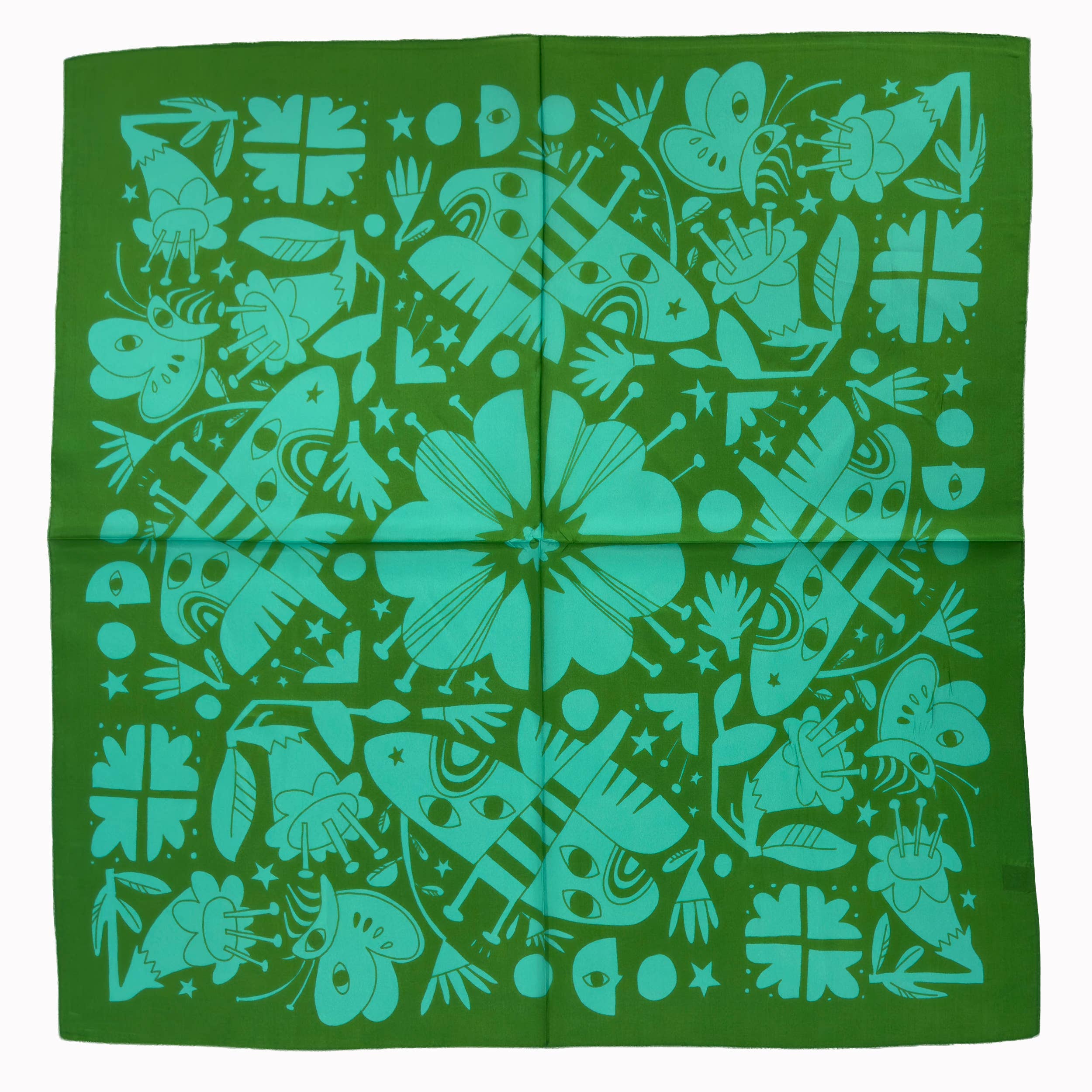 Night Pollinators 100% Silk Scarf Bandana
