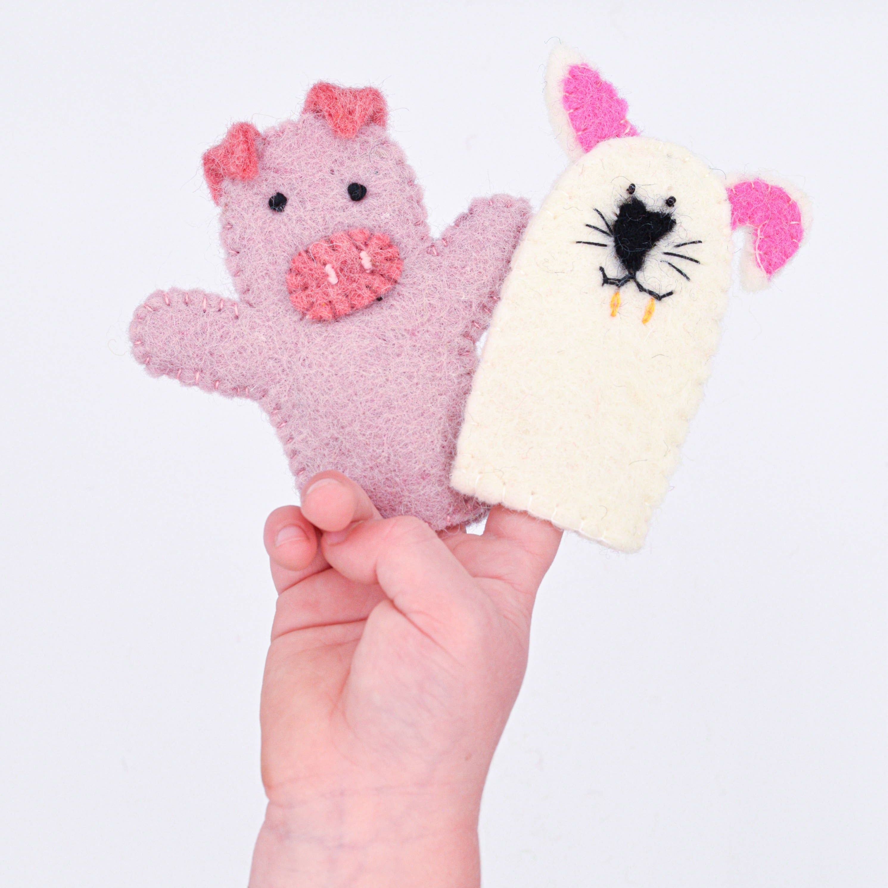 Rabbit and Pig Finger Puppets