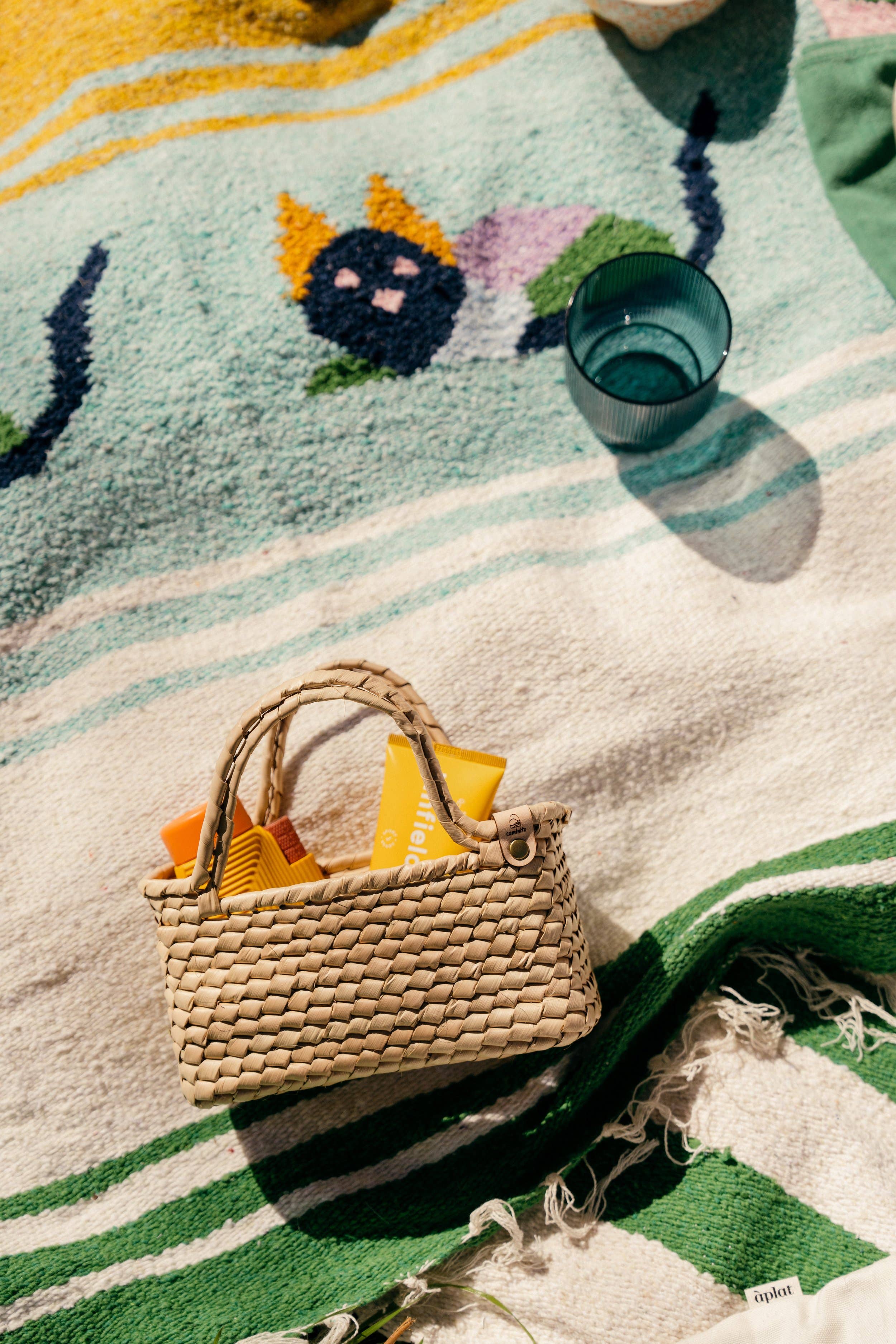 Hand-Woven Palm Structured Basket