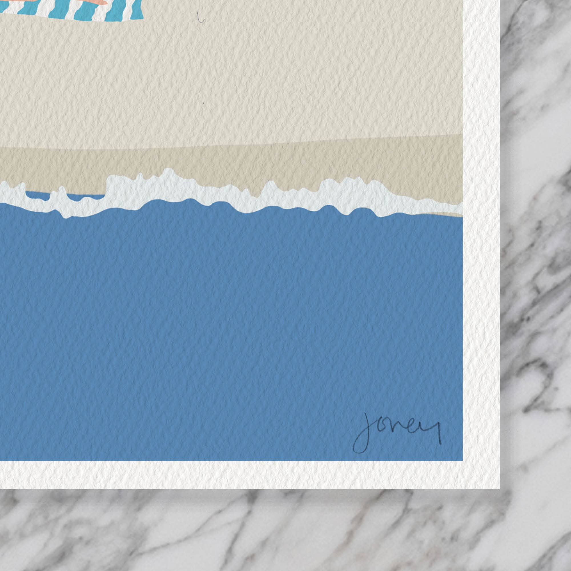 Reading at the Beach Art Print 8"x10"