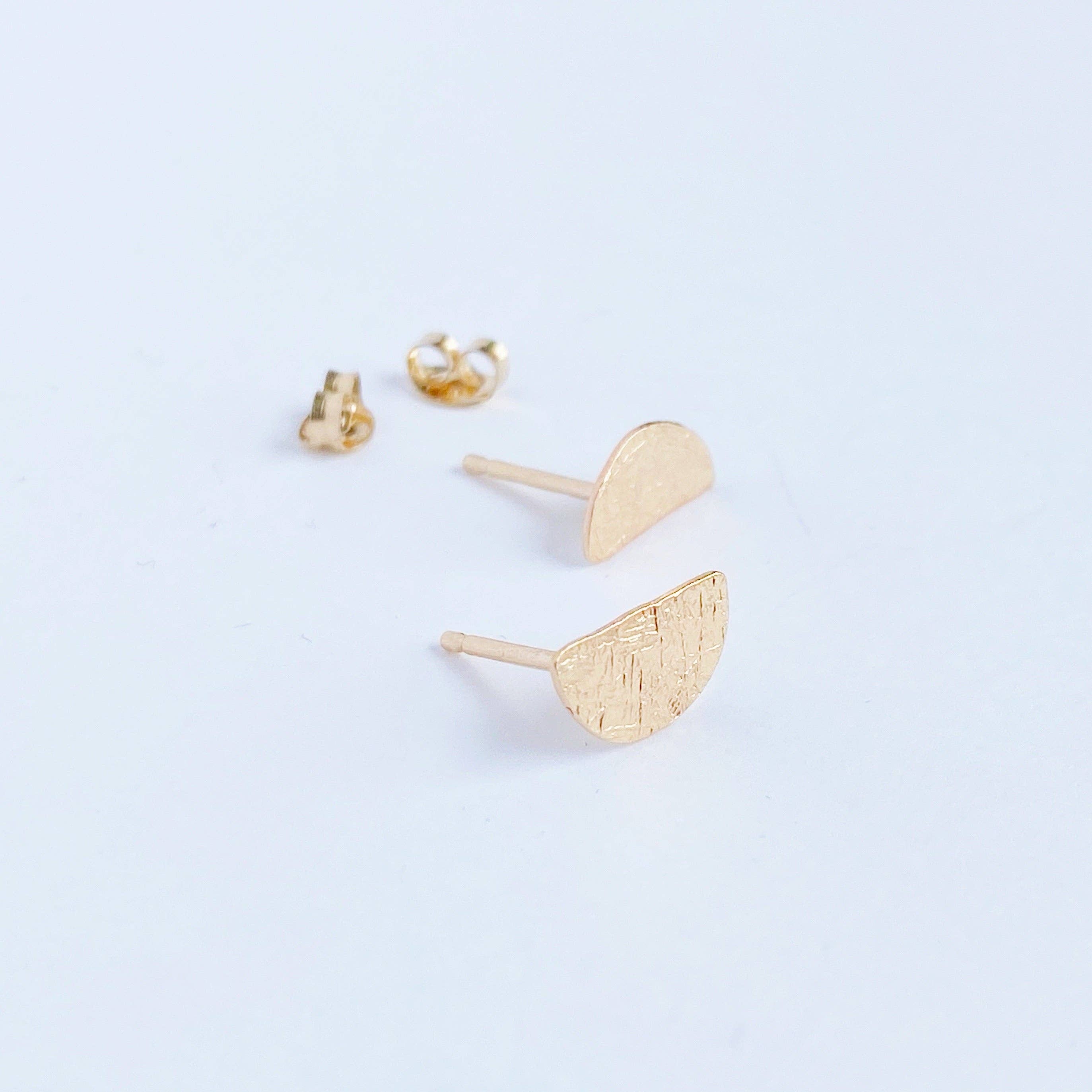 Half Moon Studs: 14K Yellow Gold-Fill