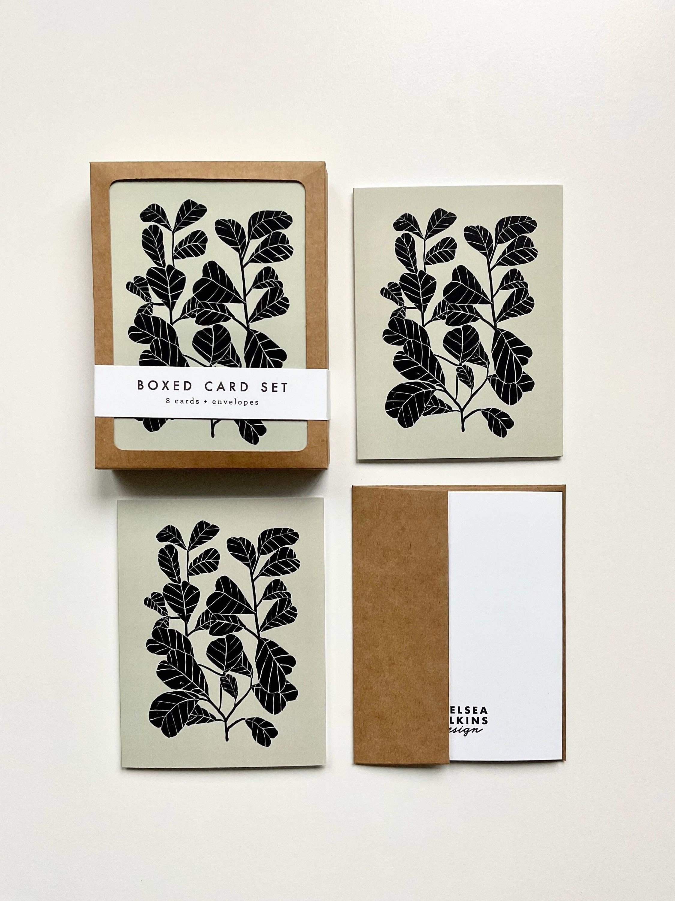 Fiddle Fig Boxed Card Set - 8 Cards with Envelopes