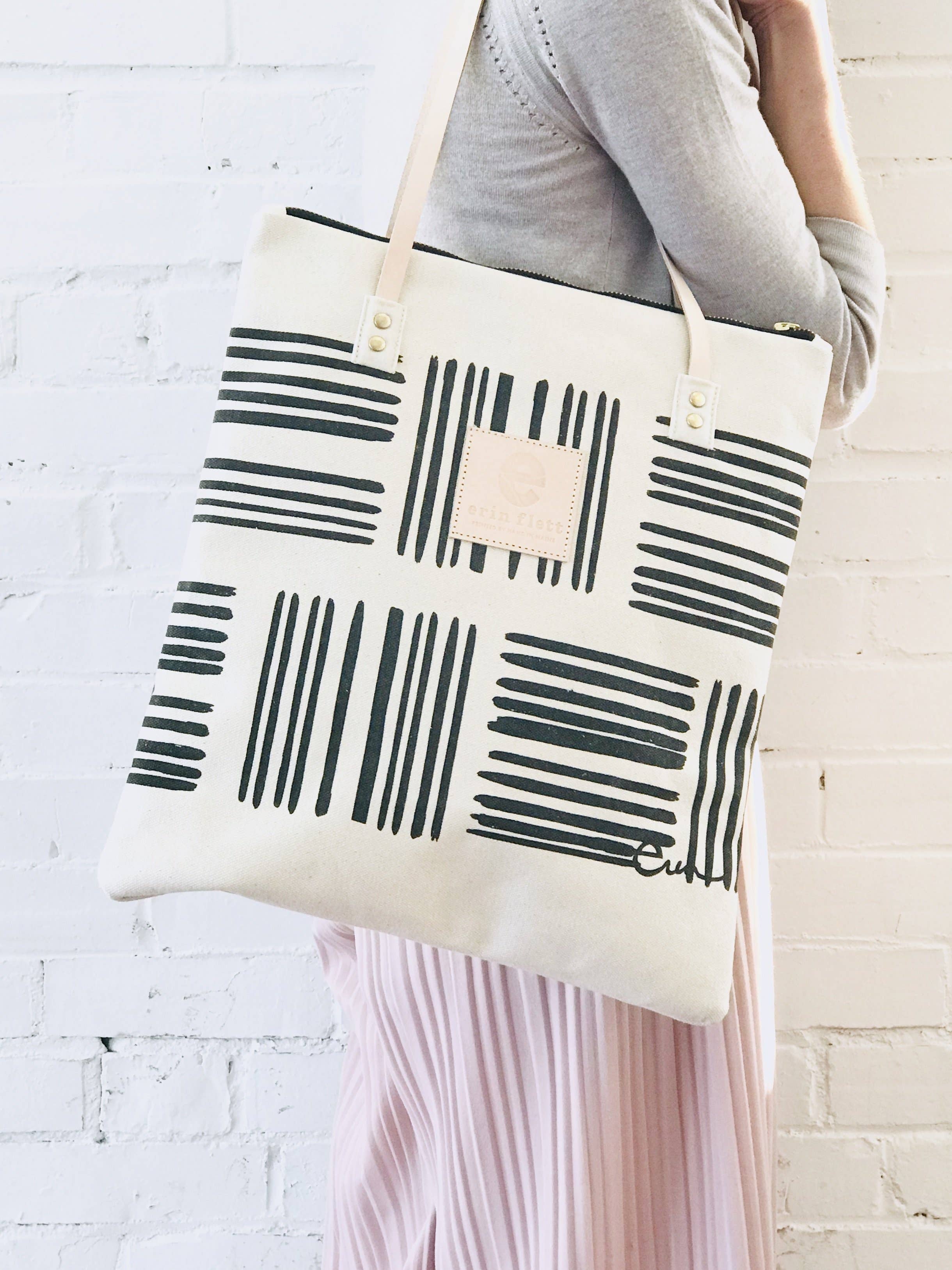 Black Brush Stroke Mod Tote