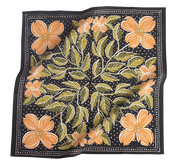 Black Floral Cotton Bandana