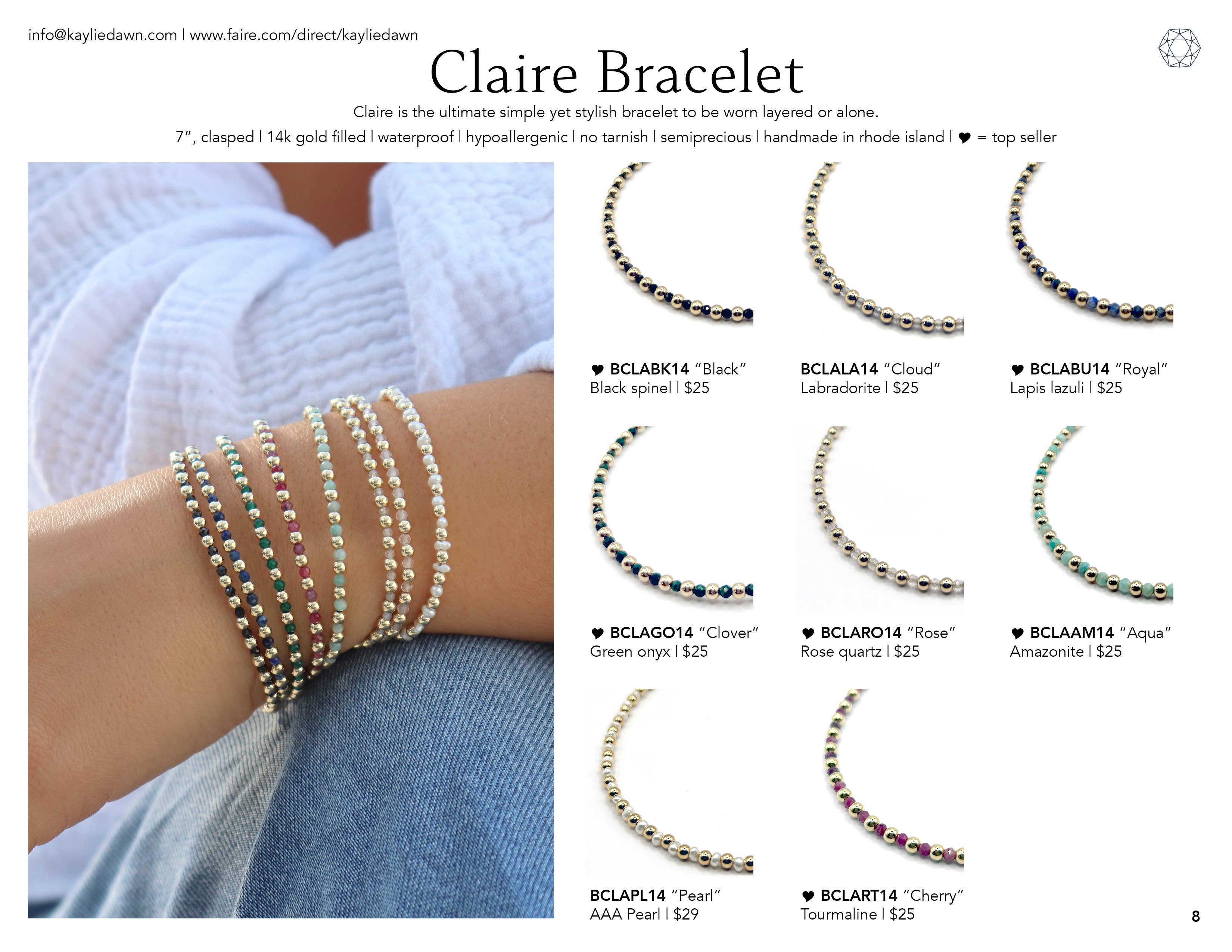 Claire Bracelet - Handmade Beaded Gemstones and 14k Gold Fill