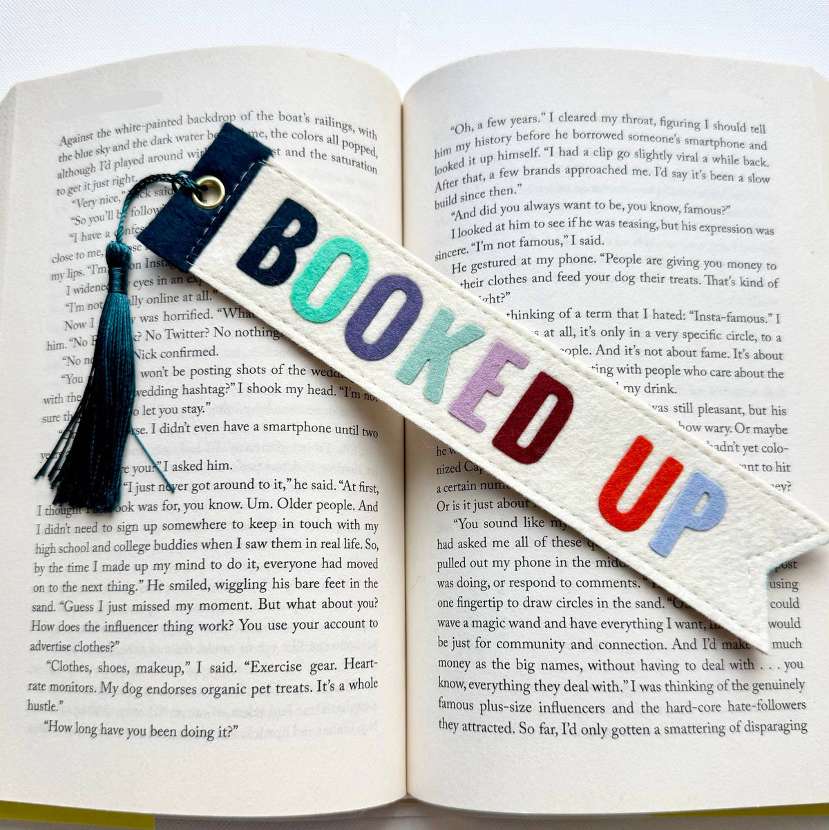 "Booked Up" Handmade Felt Bookmark