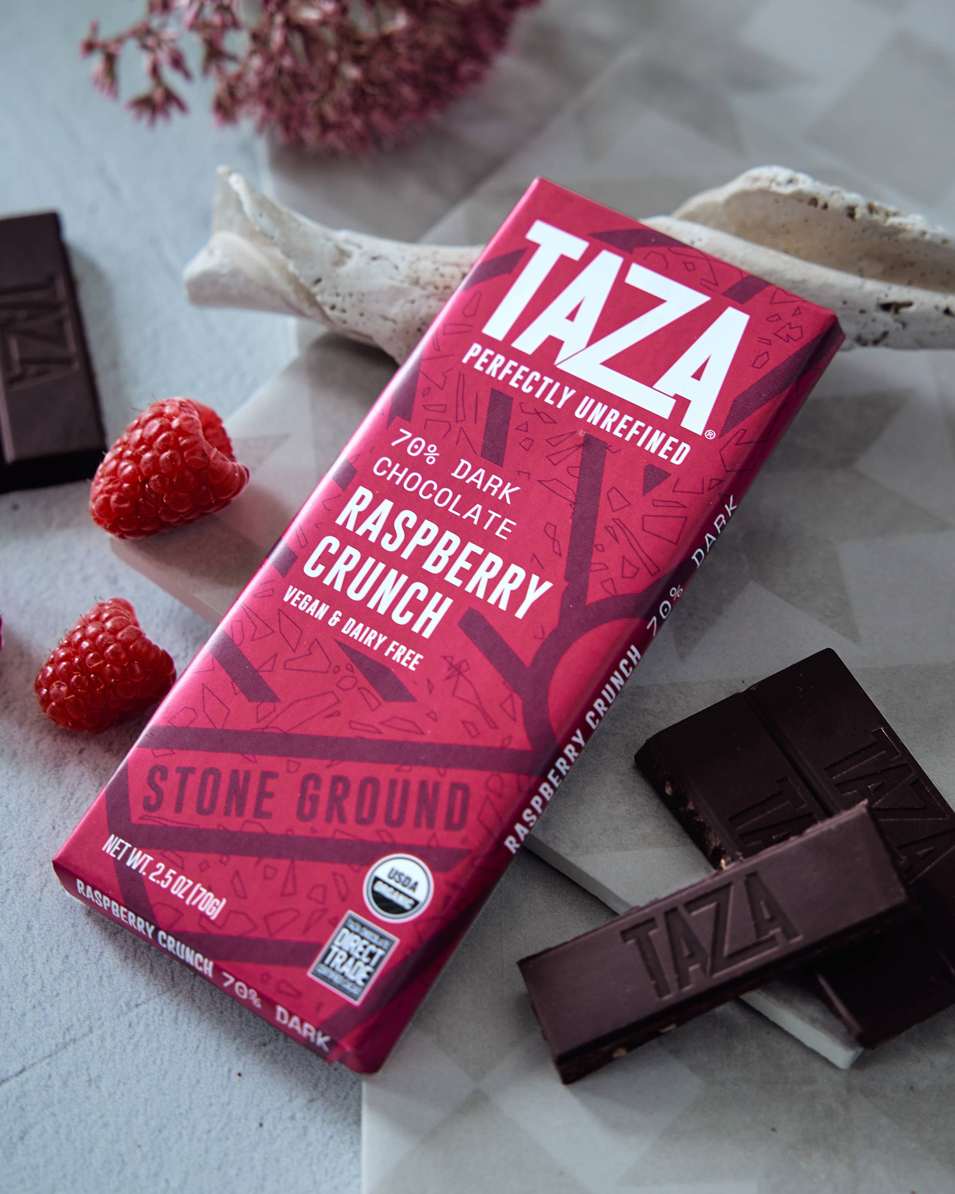 Raspberry Crunch Dark Chocolate Bar